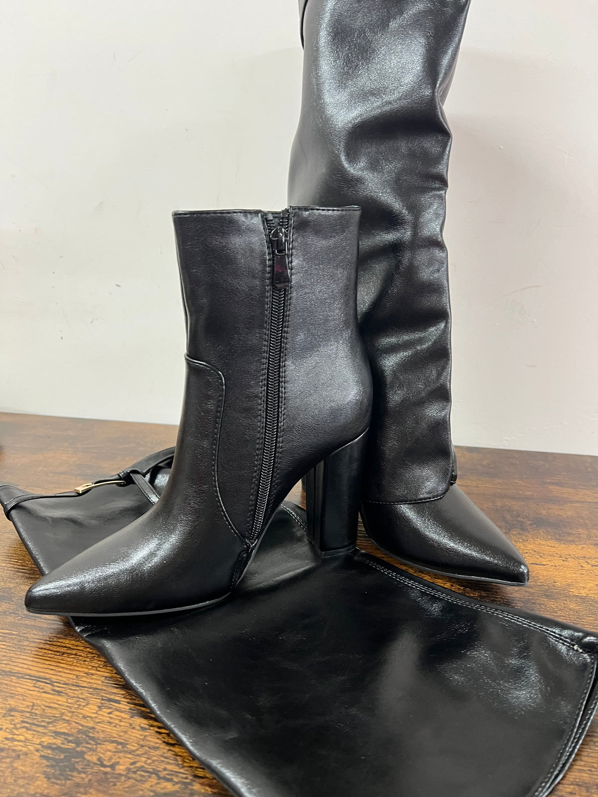 Stivale fibbietta double nero