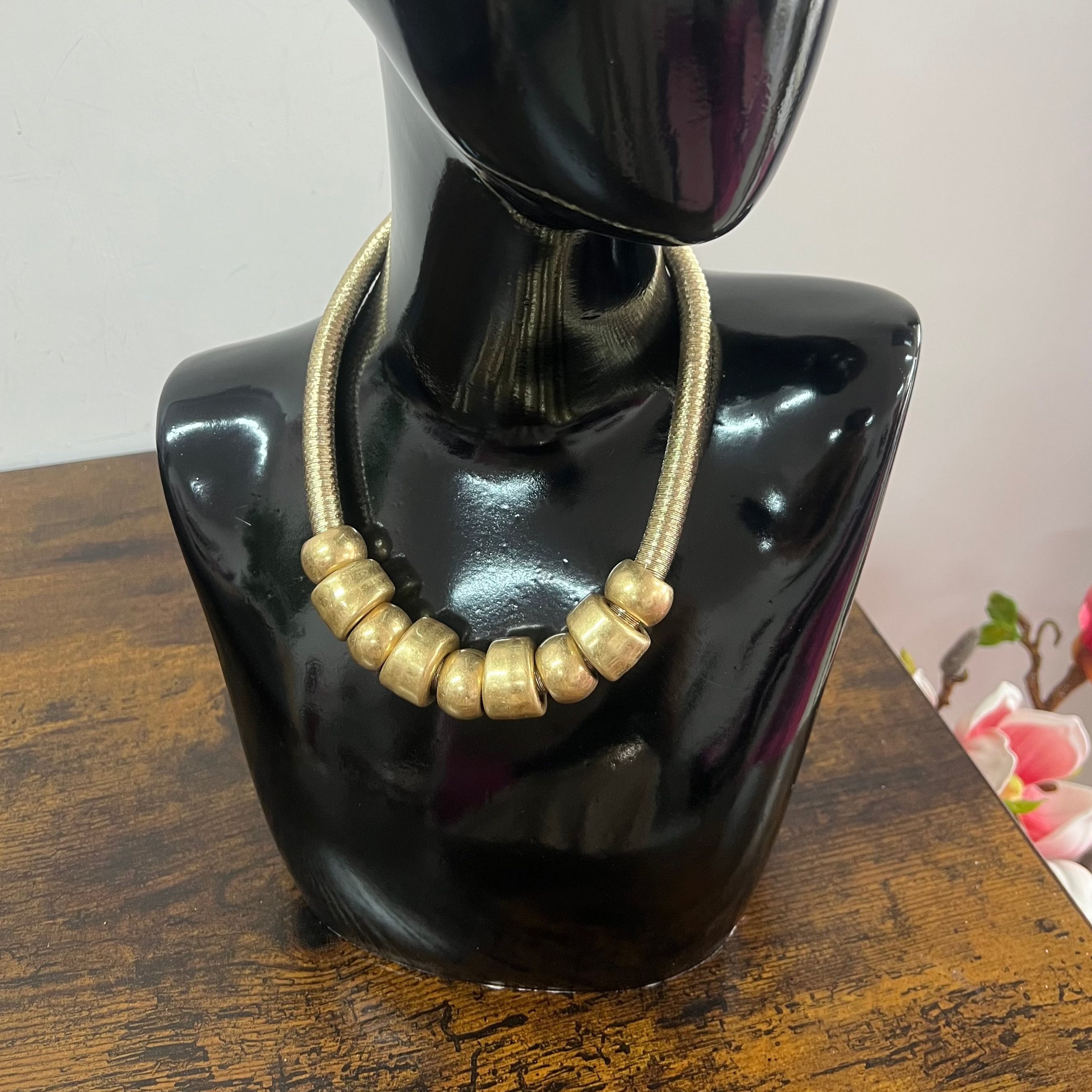 Collana bull dorata satinata