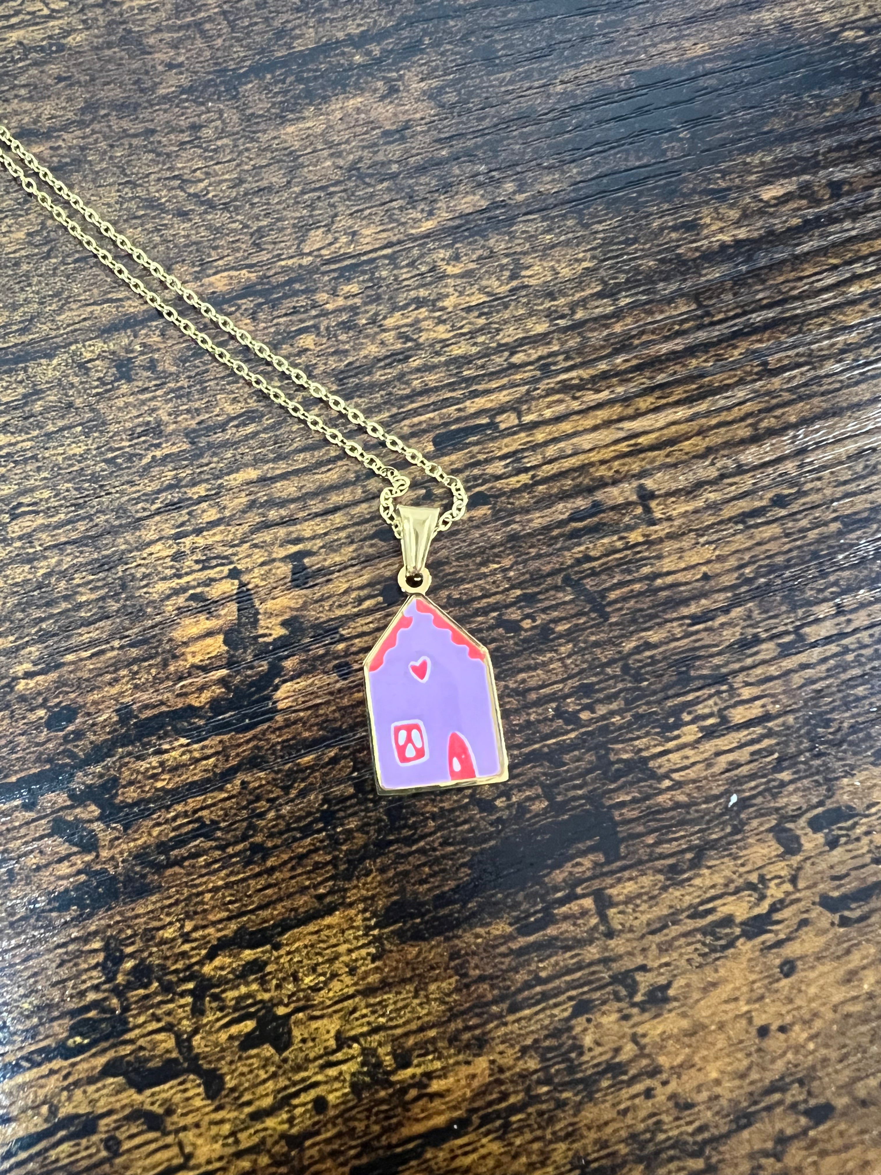 Collanina medaglietta pink home