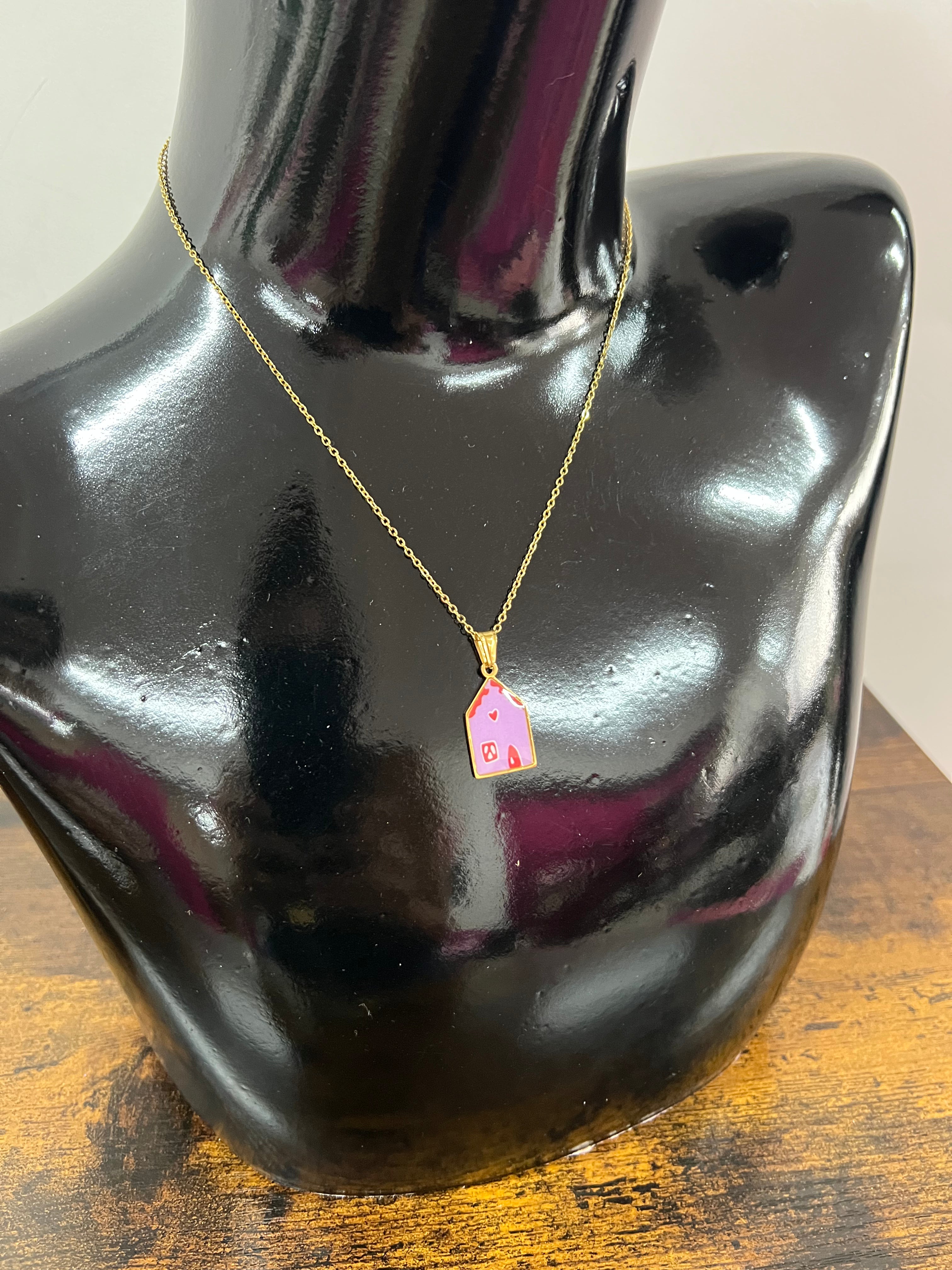 Collanina medaglietta pink home