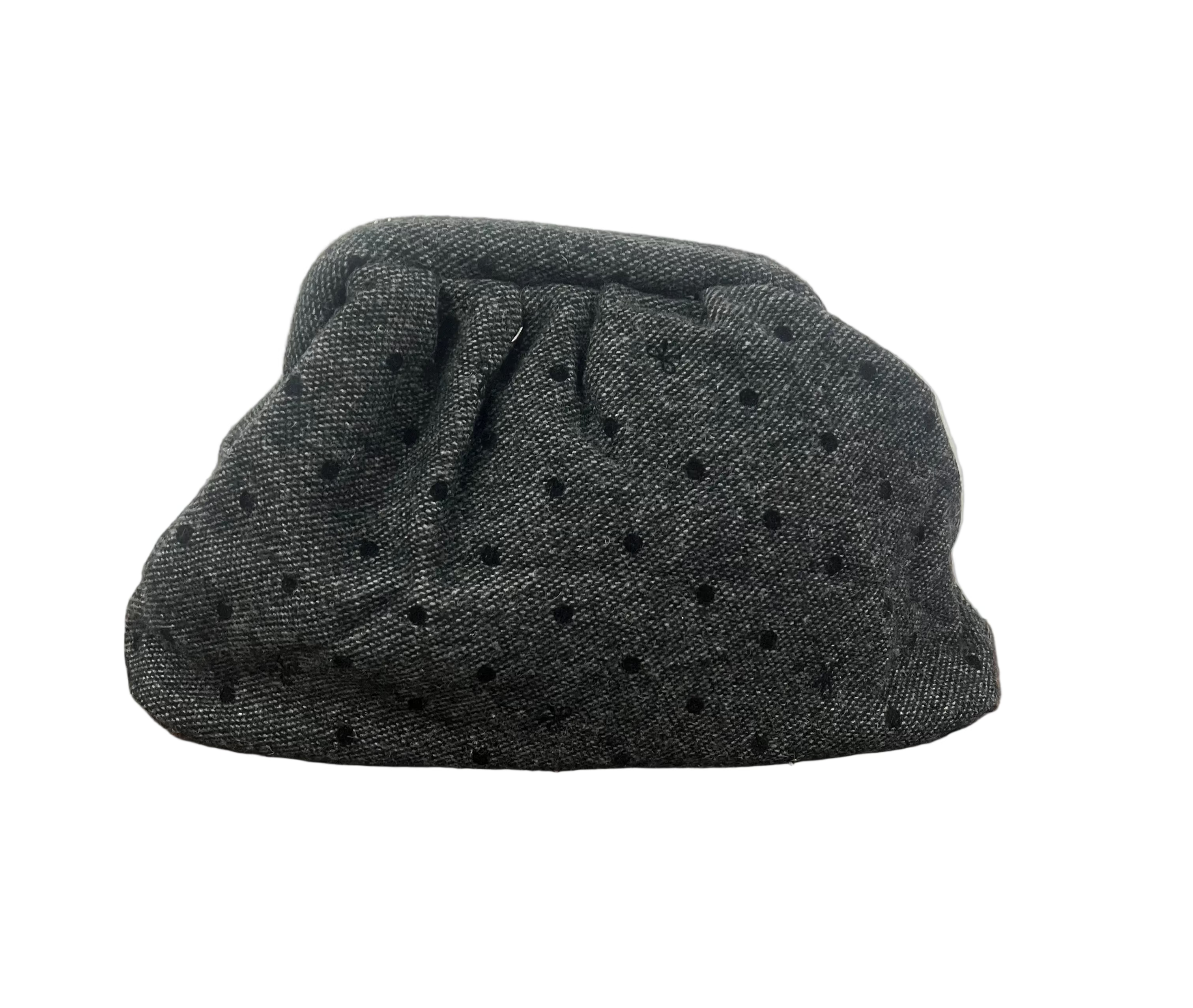 Clutch in tessuto fiocchetti pois grey