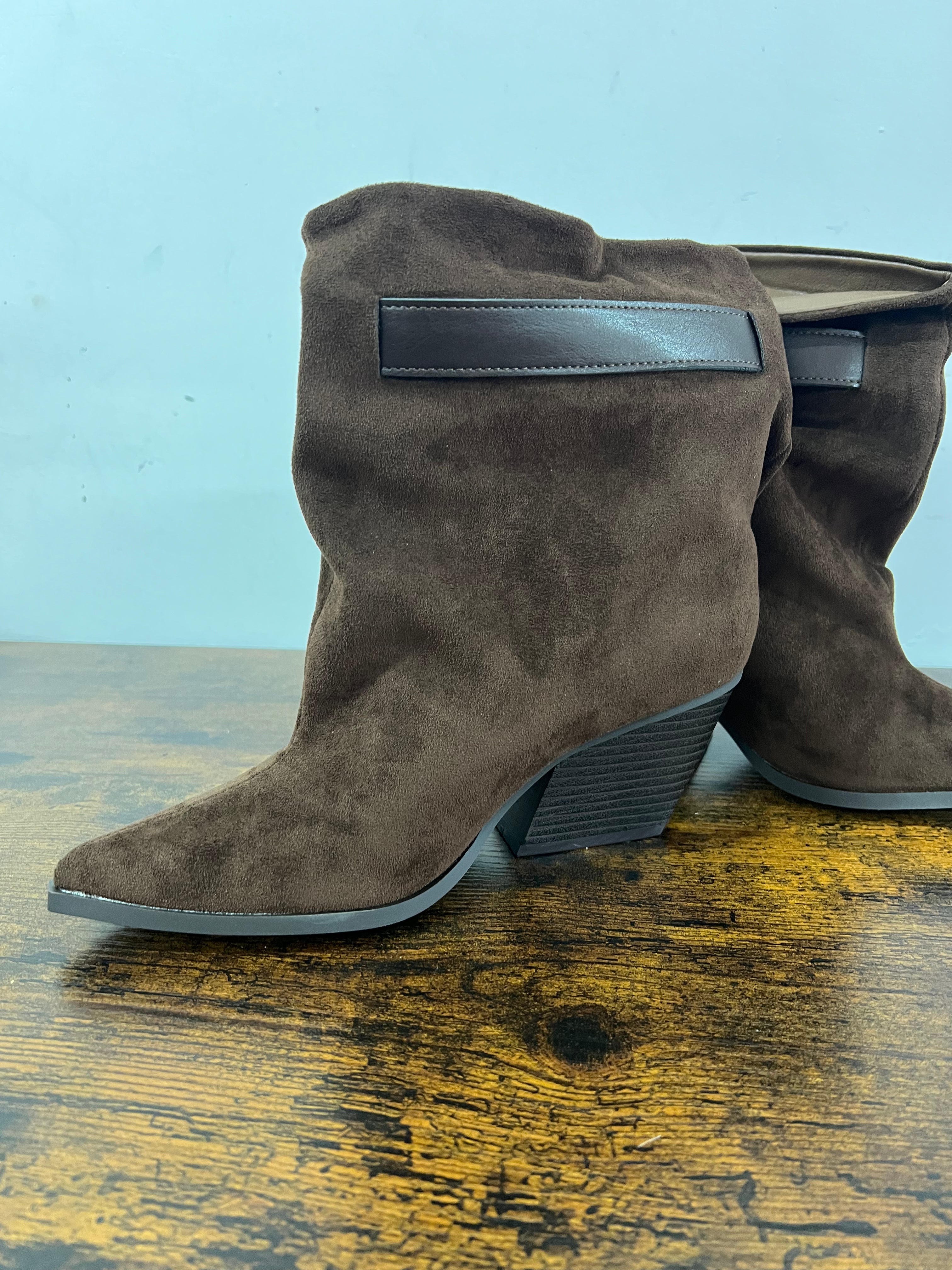 Texano suede fibbia cioccolato