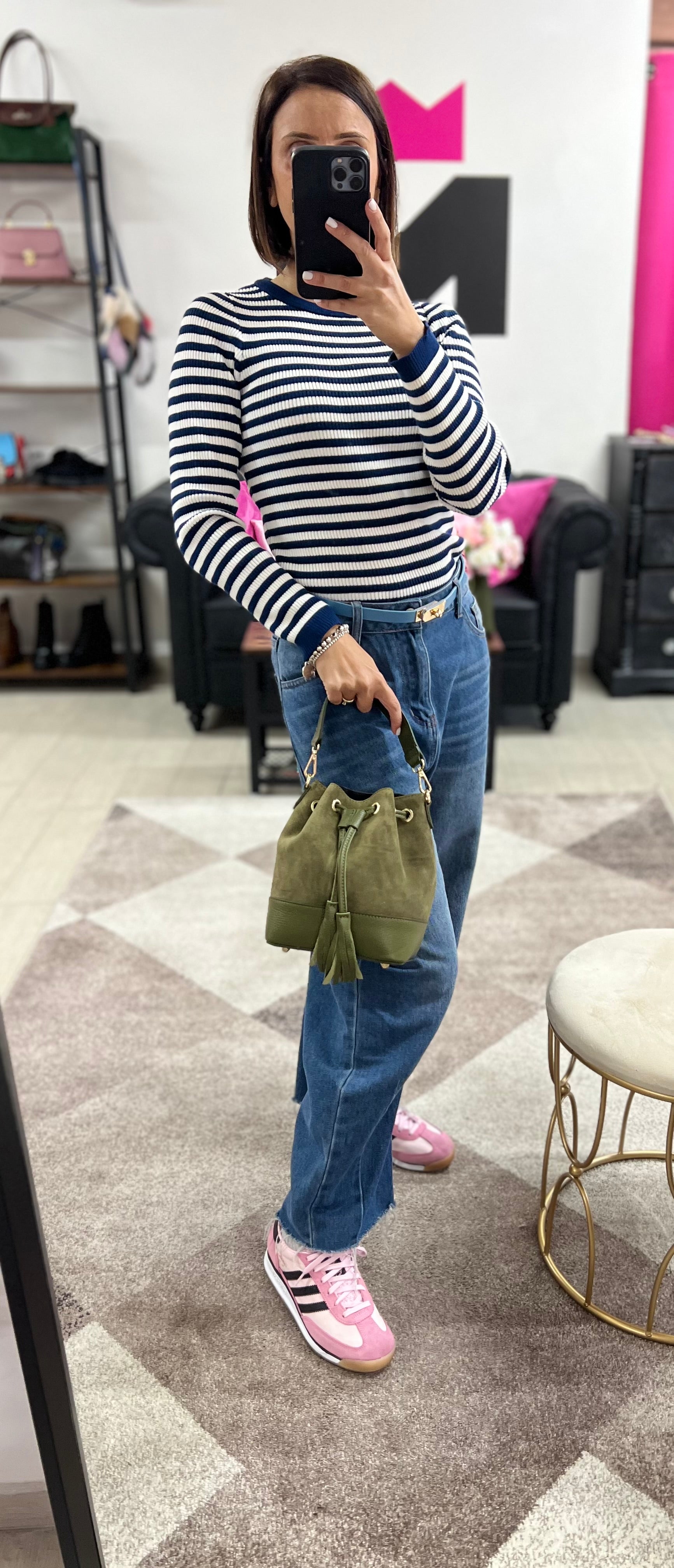 Sacchetto frange mini z scam verde militare