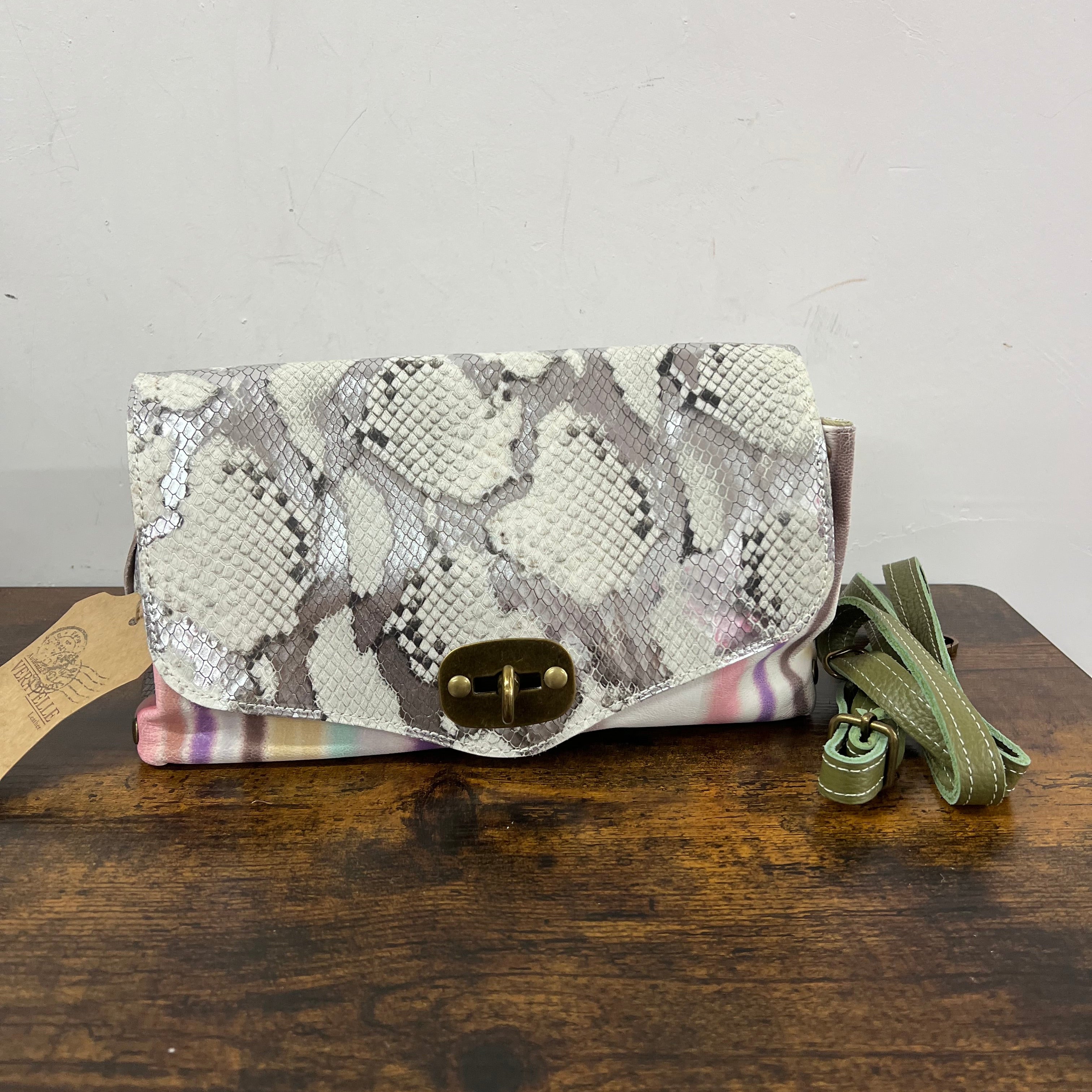 Country bag mini patchwork pyt grigio stra rosa