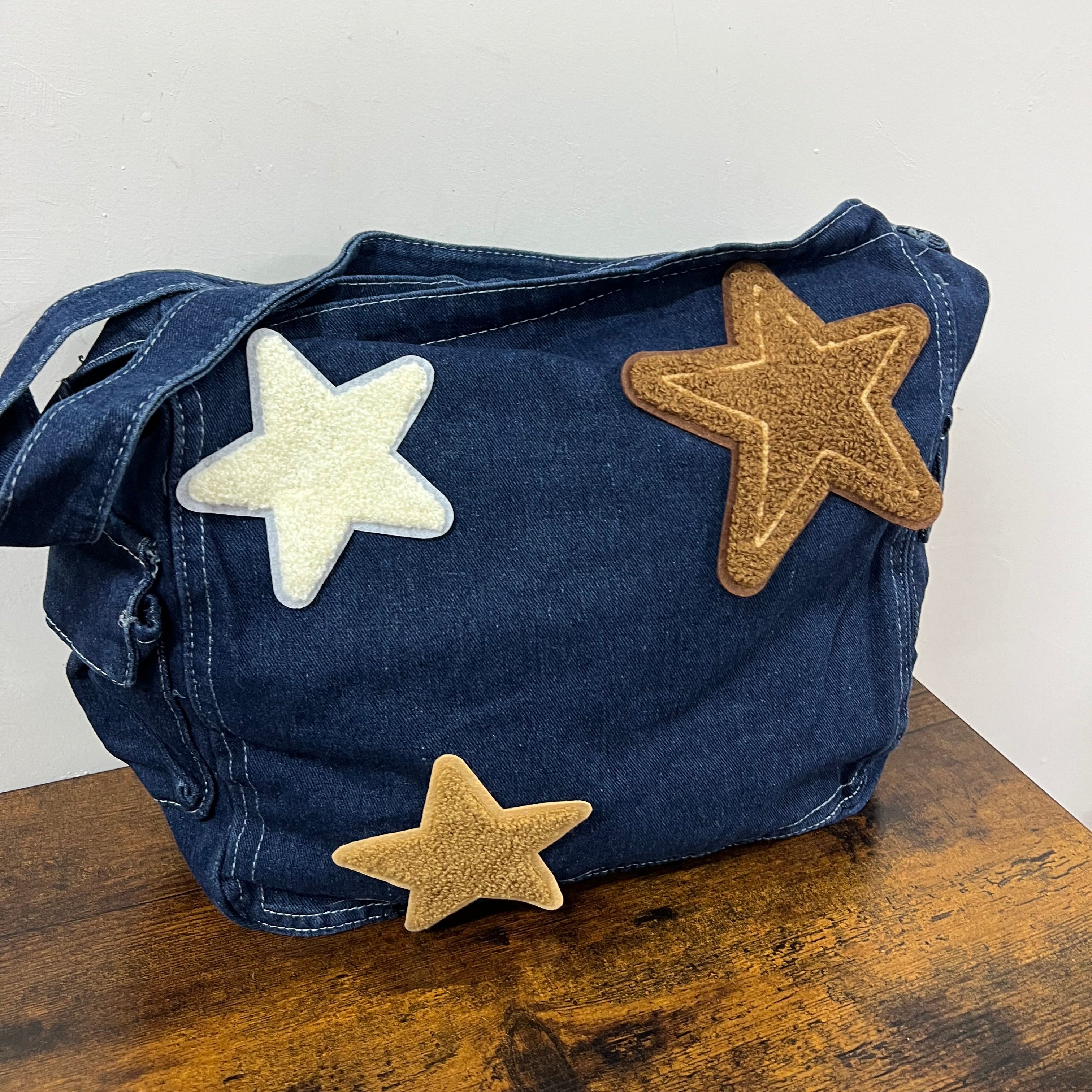 Borsa jeans stelle teddy