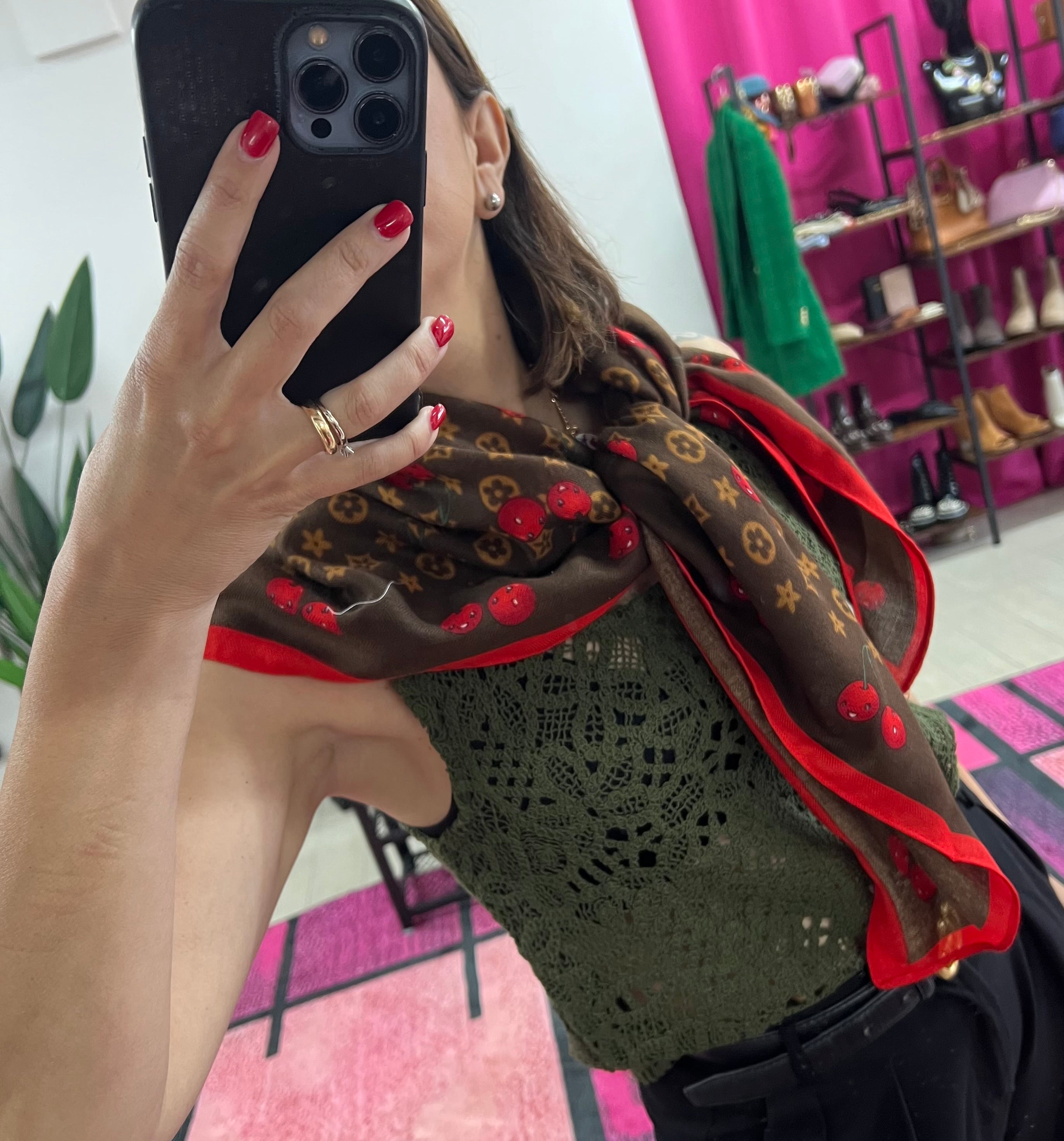 Foulard mega ciliegie cioccolato