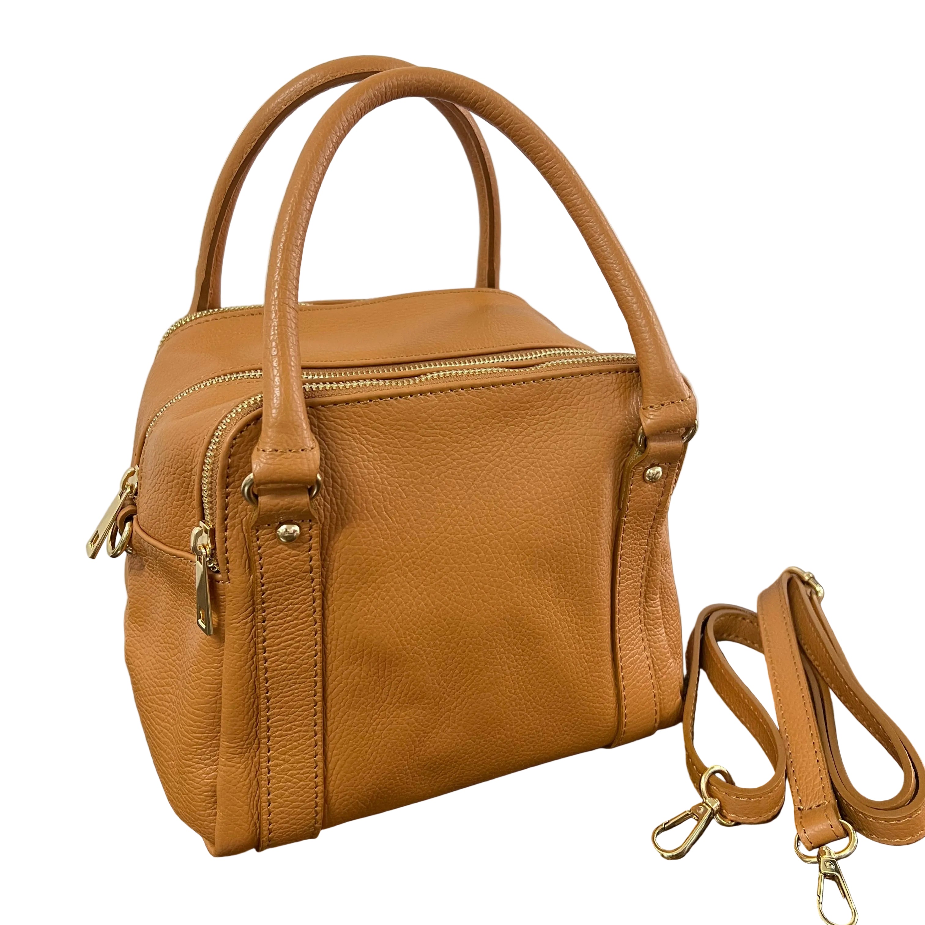 Country ab quadrotta z monocolore cuoio chiaro