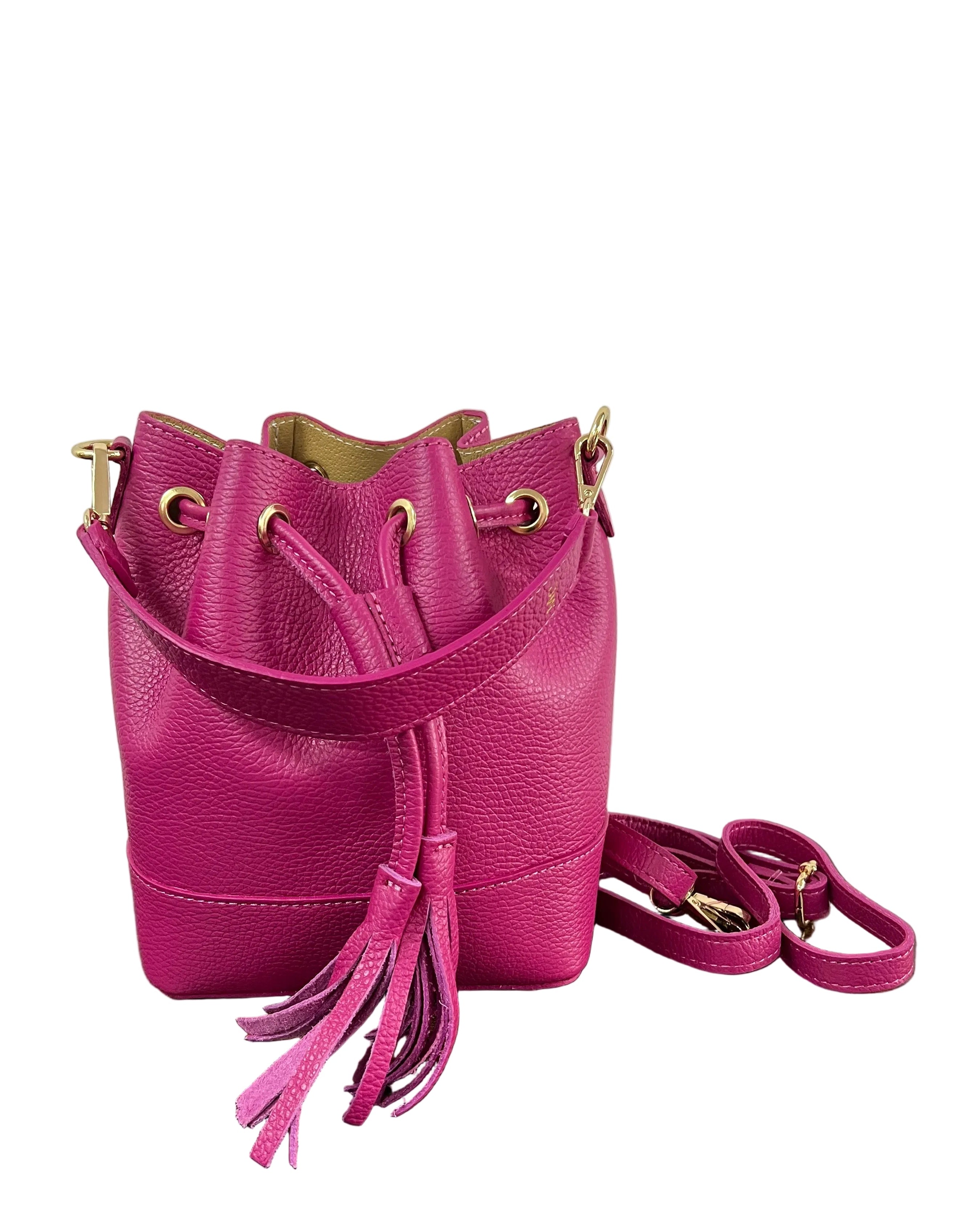 Sacchetto frange mini fucsia
