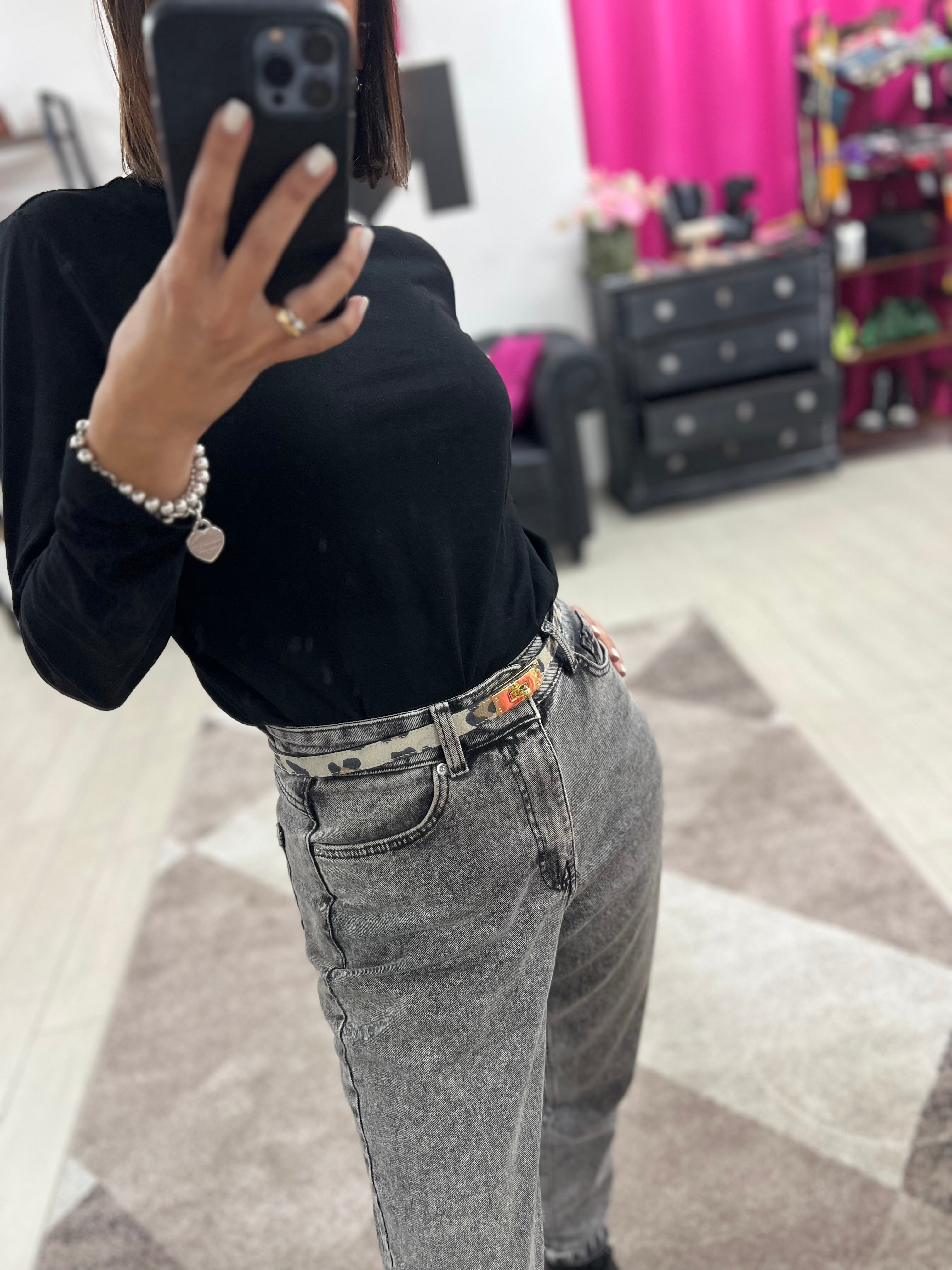 Cintura senza buchi suede mac tortora