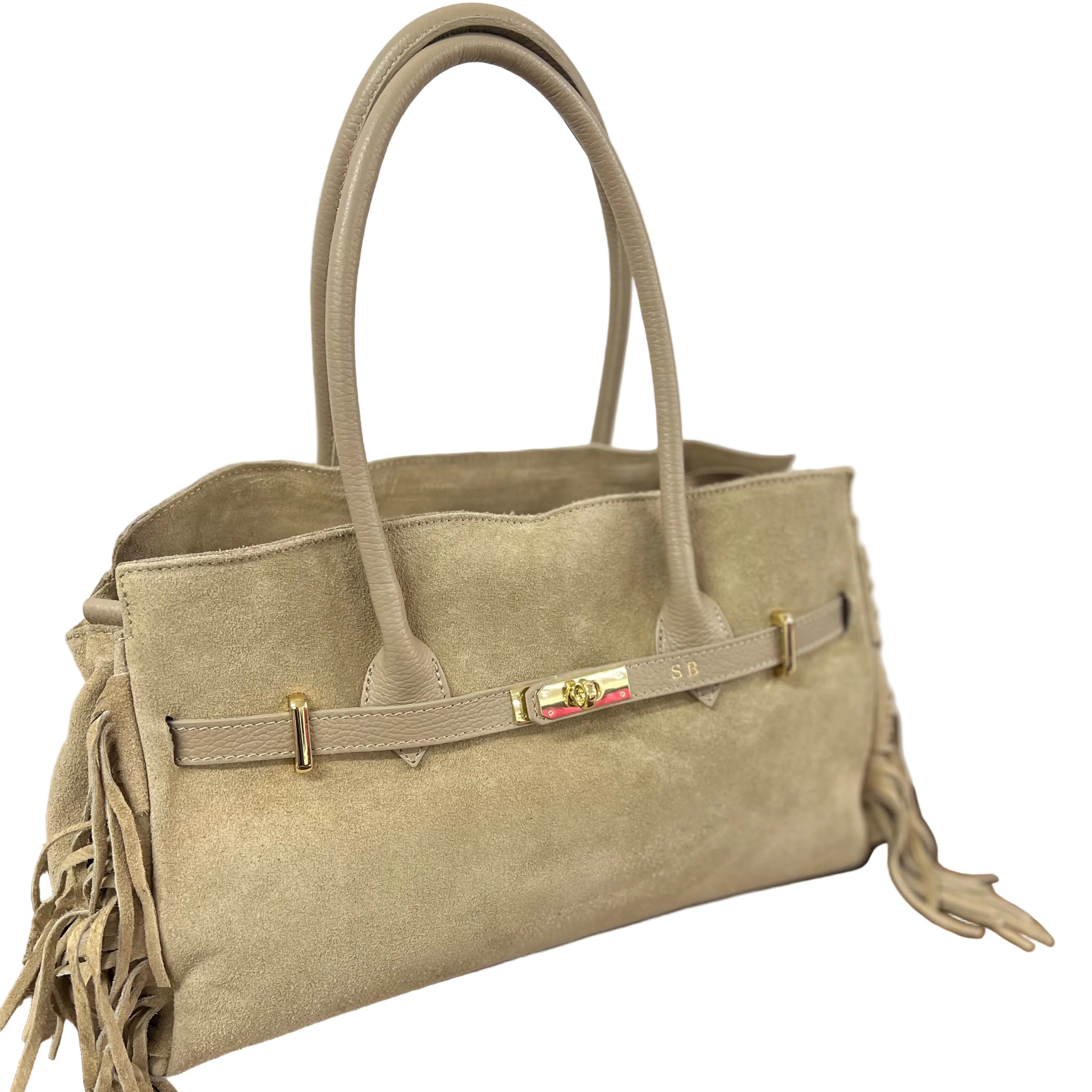 Shopper horse suede tortora