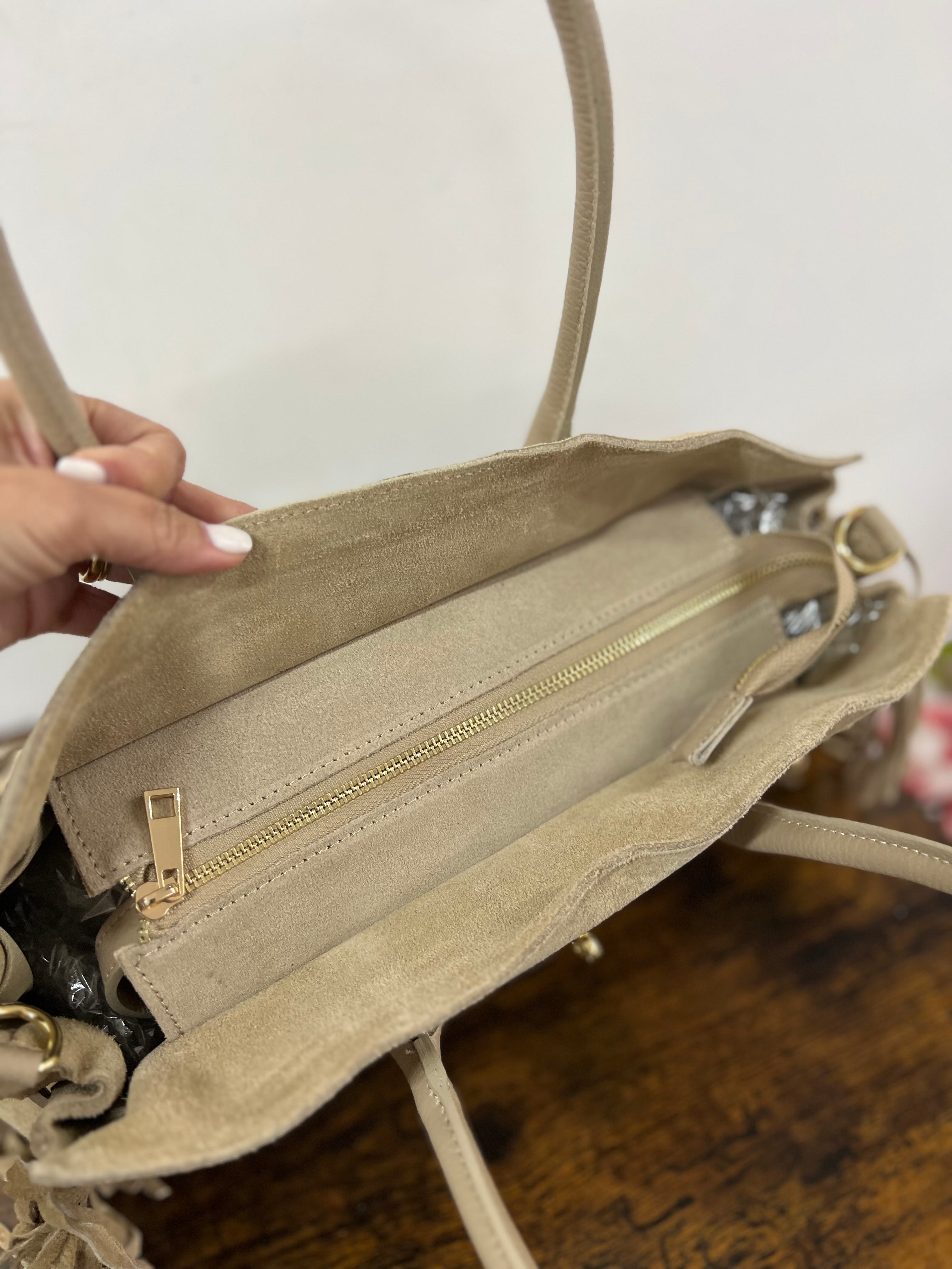 Shopper horse suede tortora
