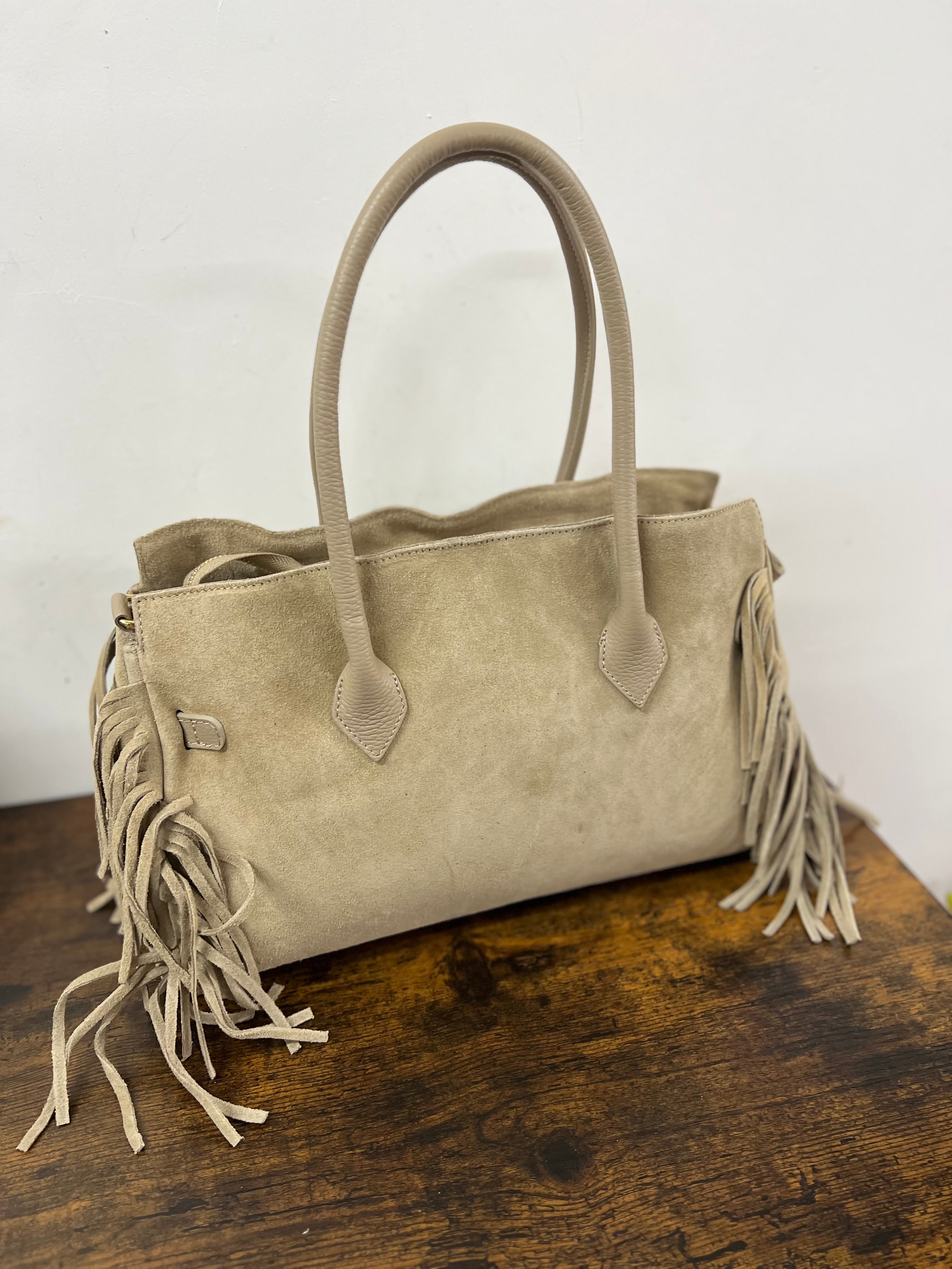 Shopper horse suede tortora