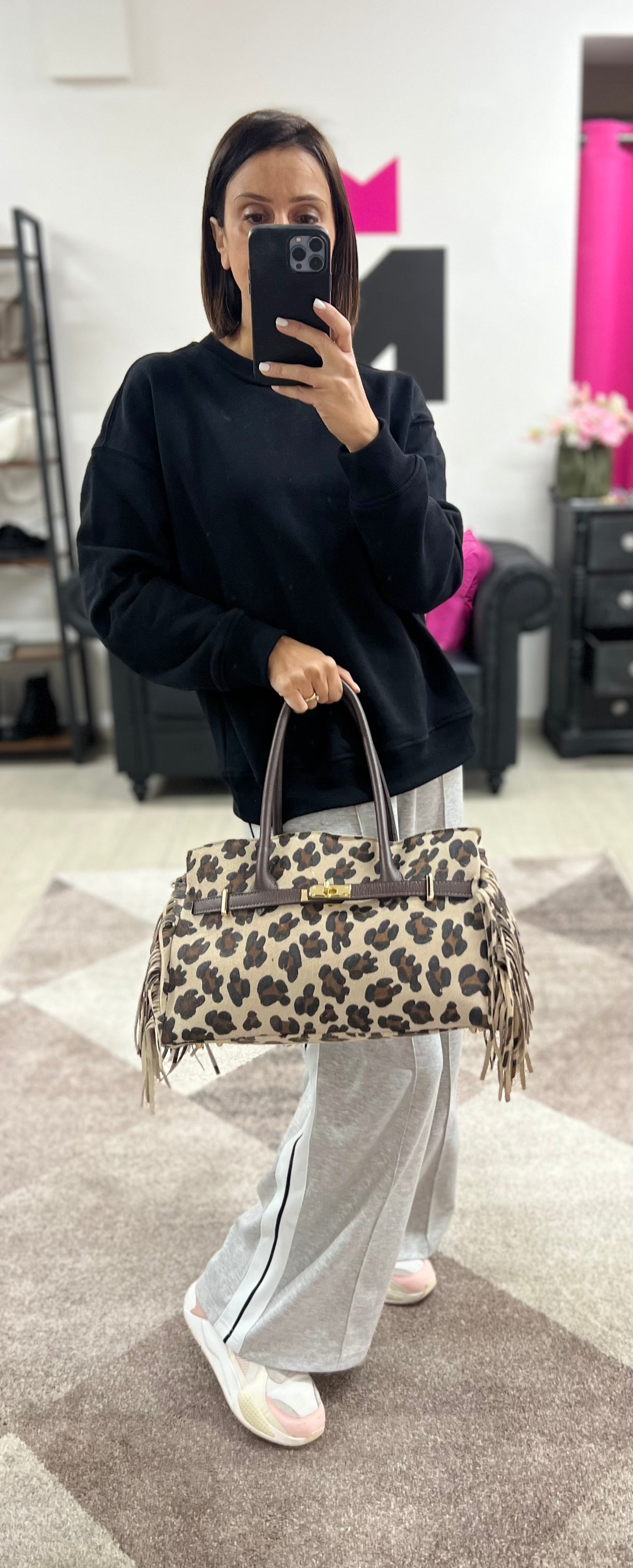 Shopper horse suede mac e cintura suede