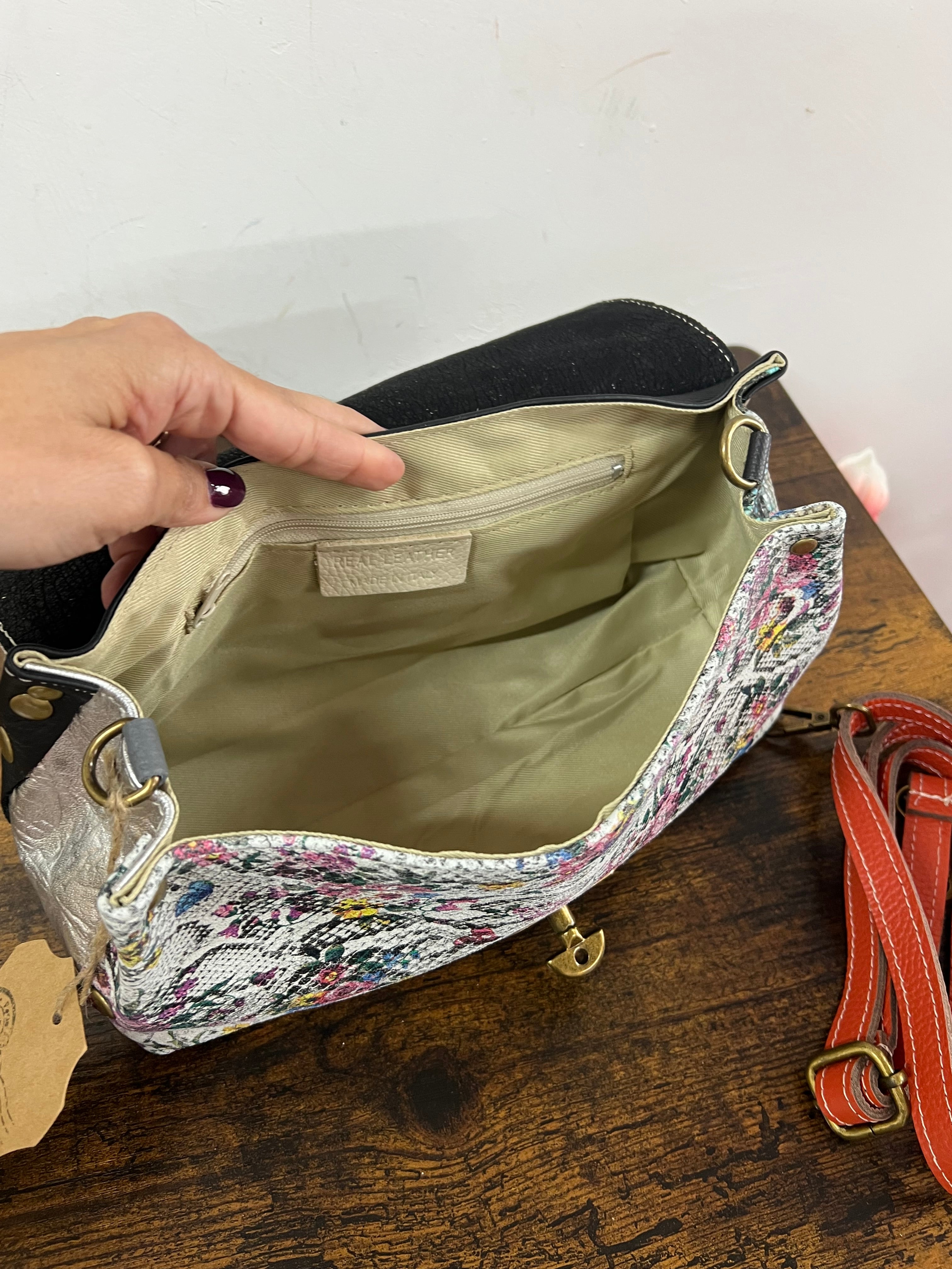 Country bag mini patchwork pyt fango e fantasia fiori