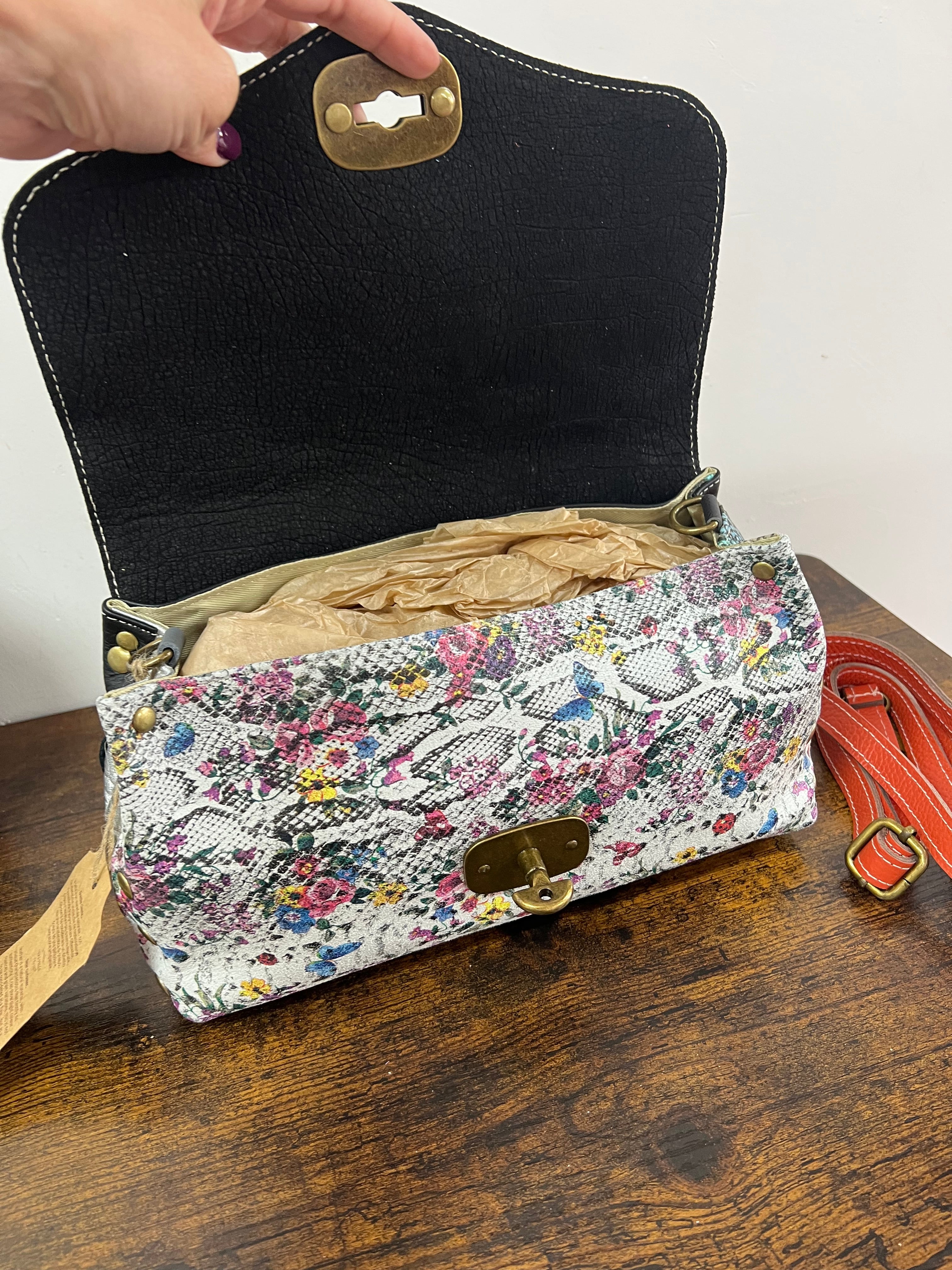 Country bag mini patchwork pyt fango e fantasia fiori
