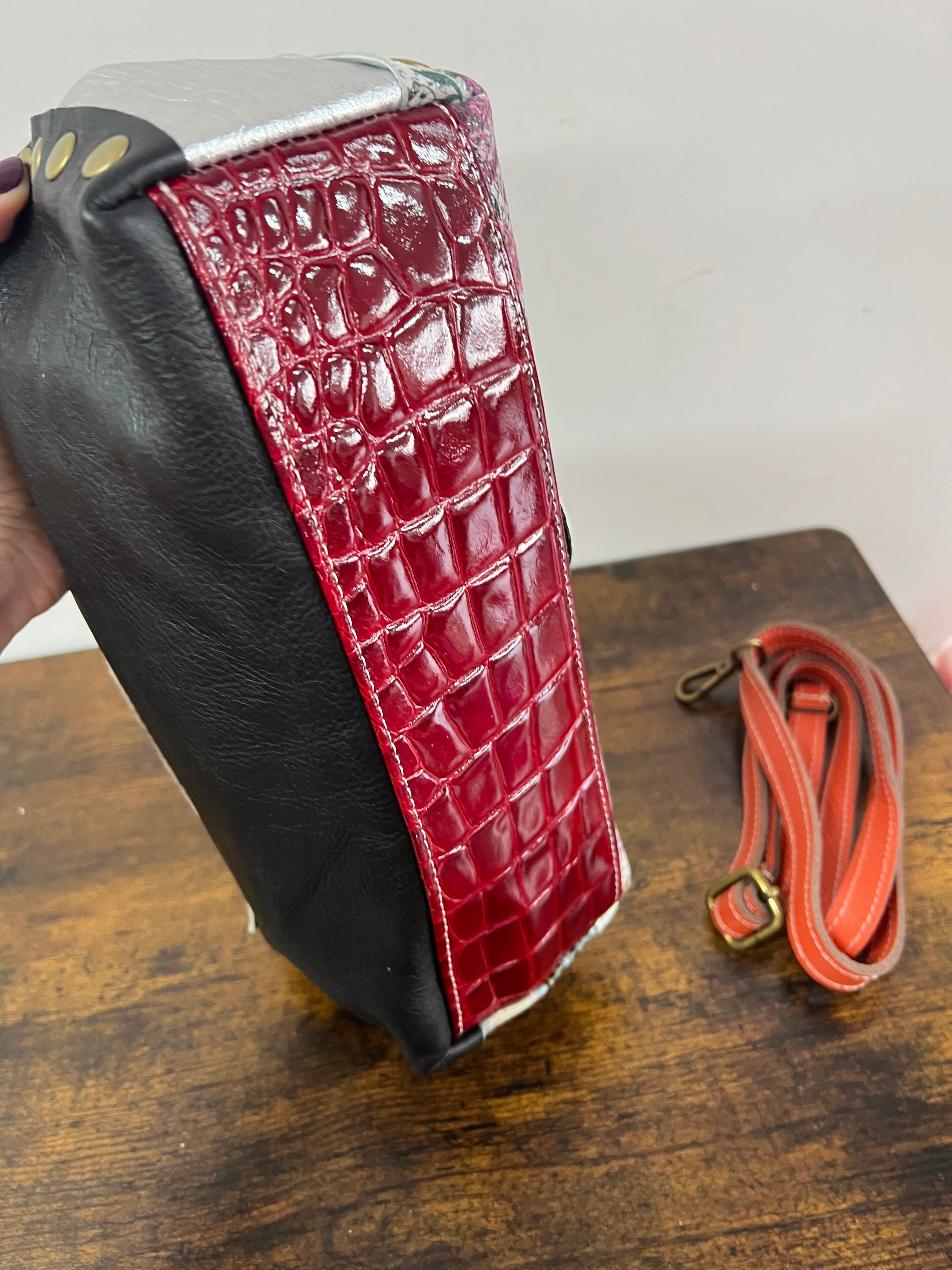 Country bag mini patchwork pyt fango e fantasia fiori