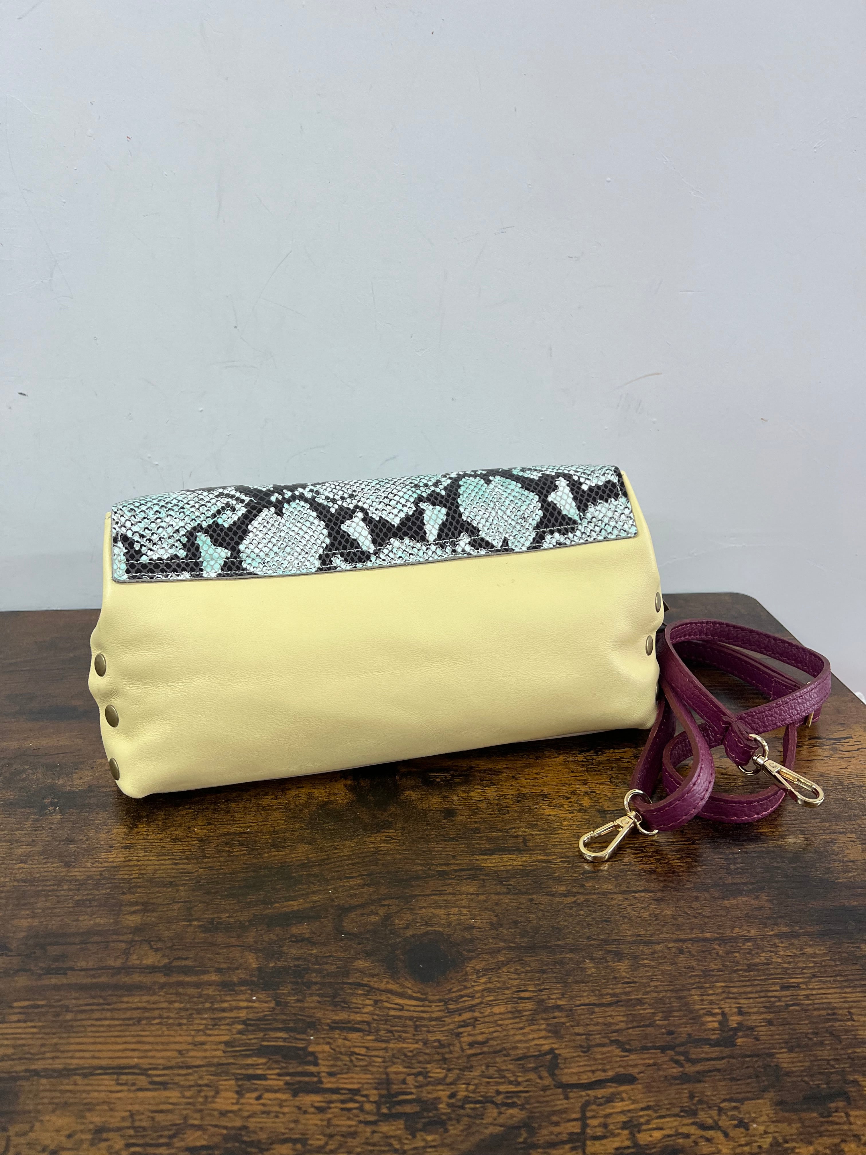 Country bag mini patchwork verde acqua e pyt taupe