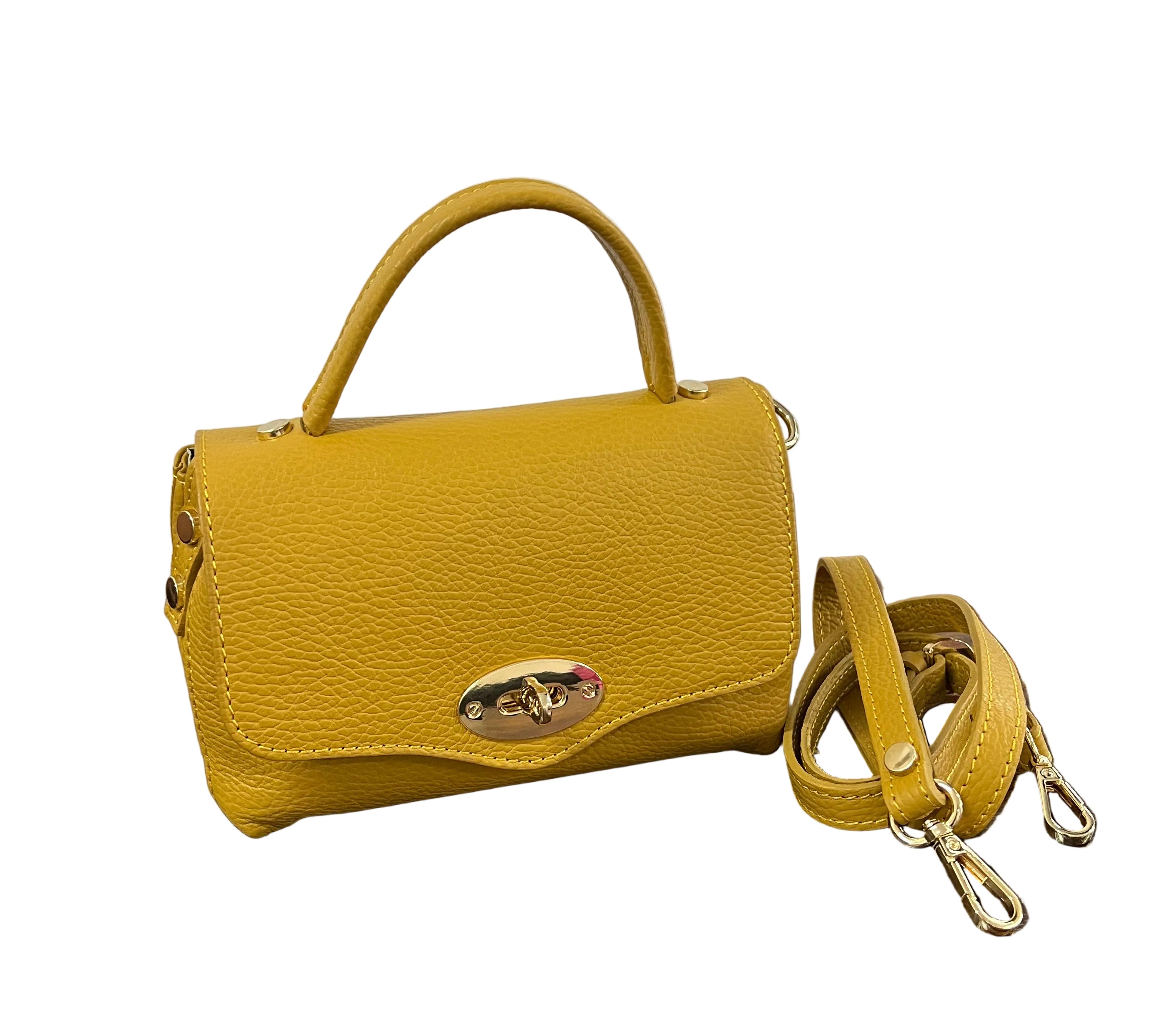 Country bag monocolore z pocket senape