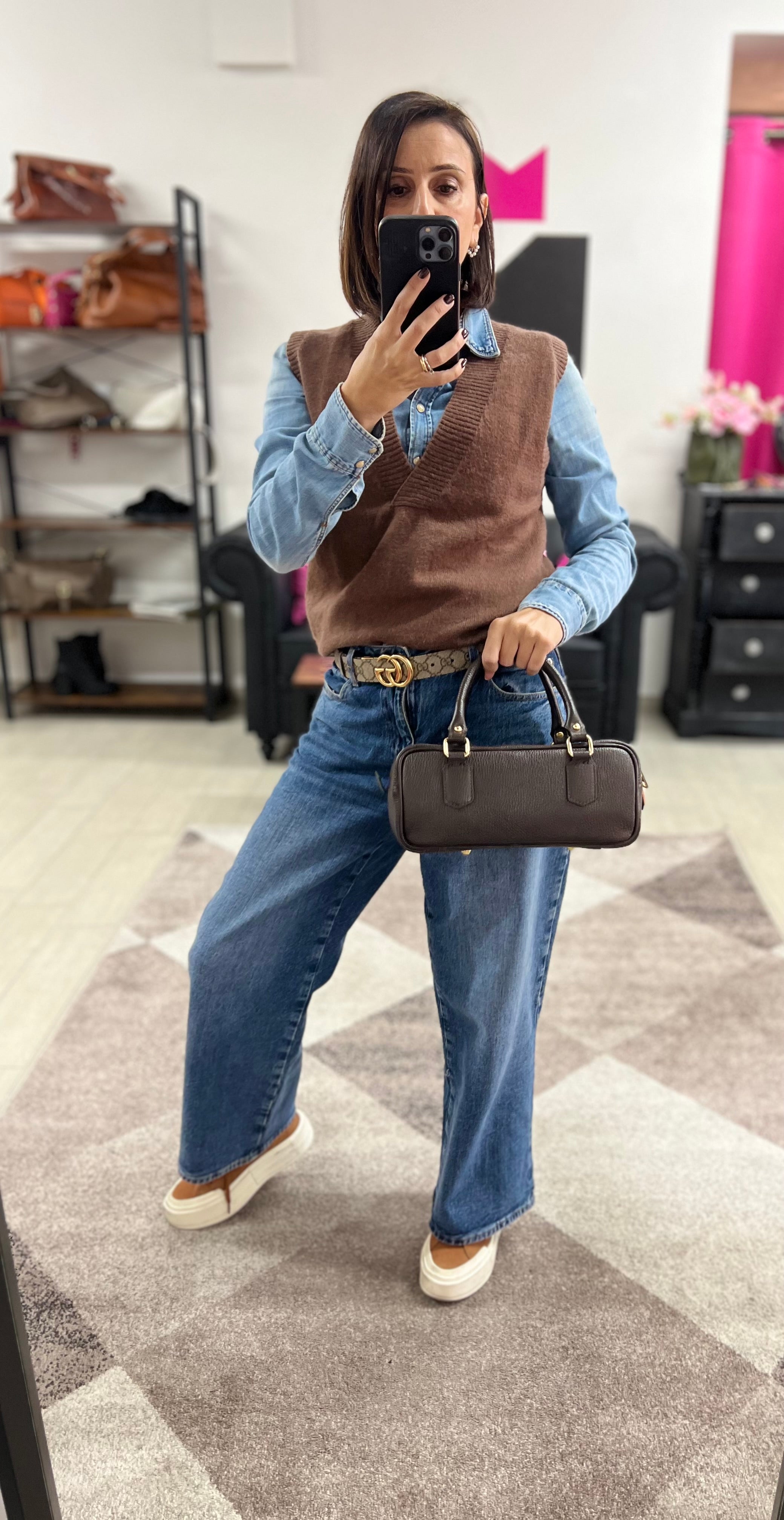 Bauletto rettangolare testa di moro