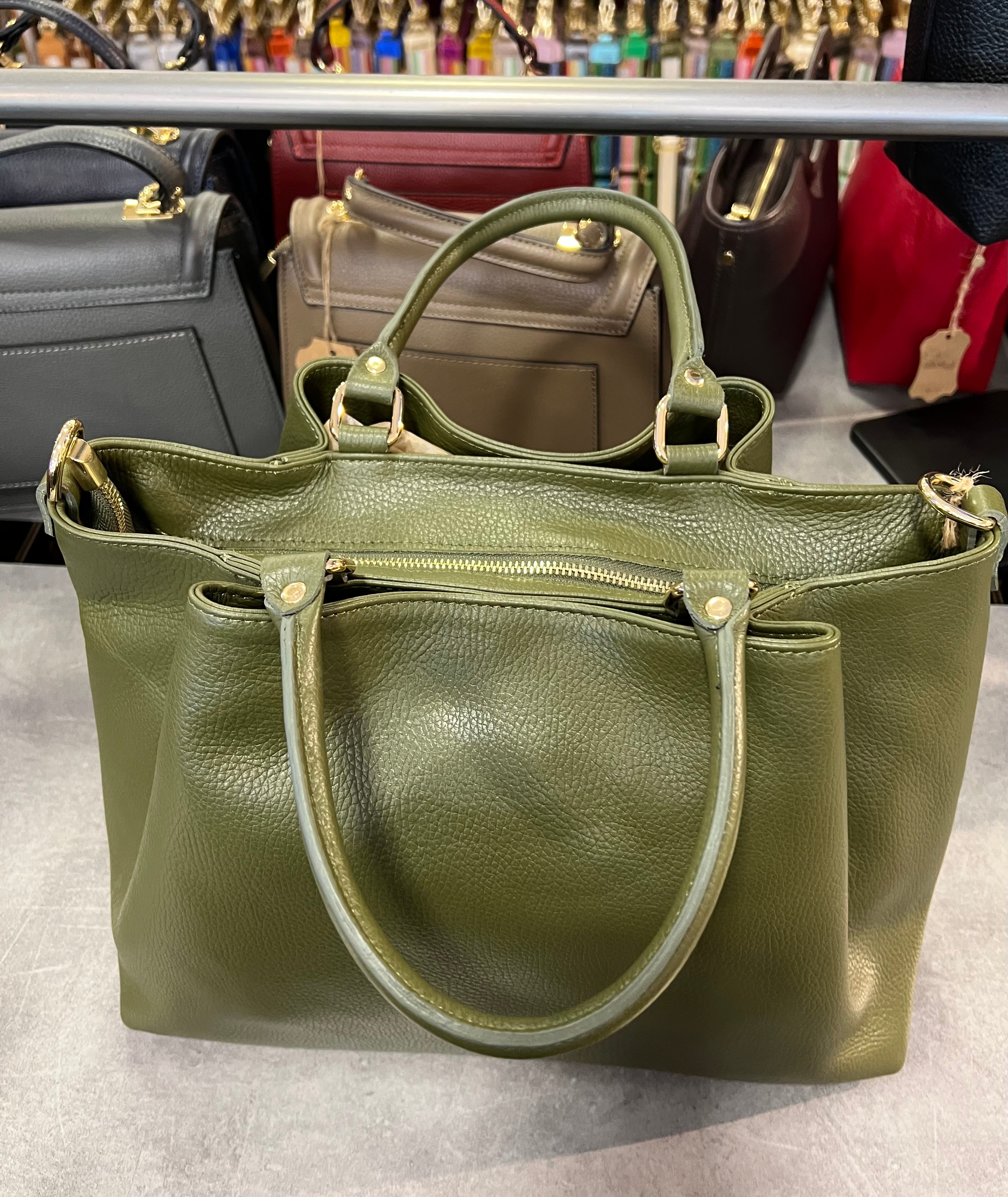 Military green Melanie tote