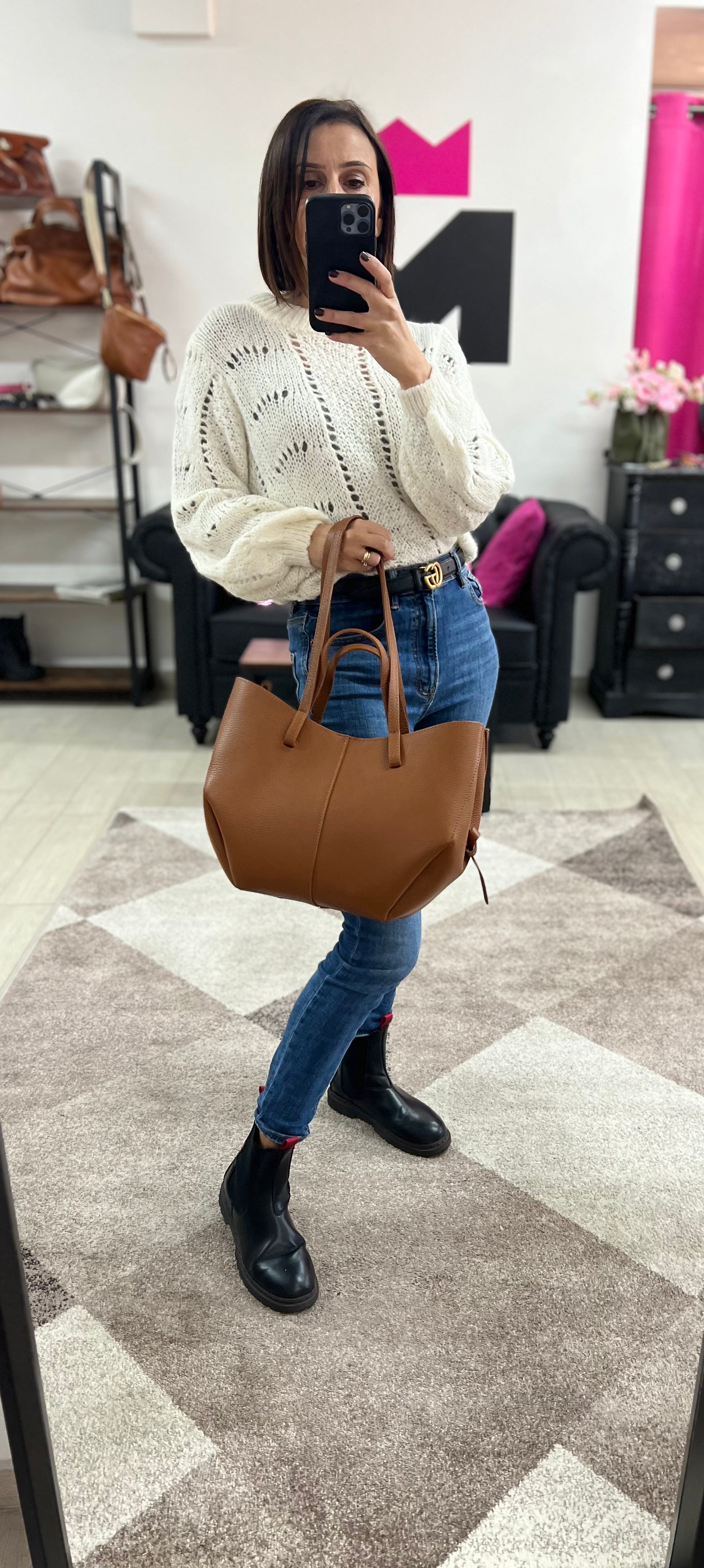 Shopper LILI cuoio scuro