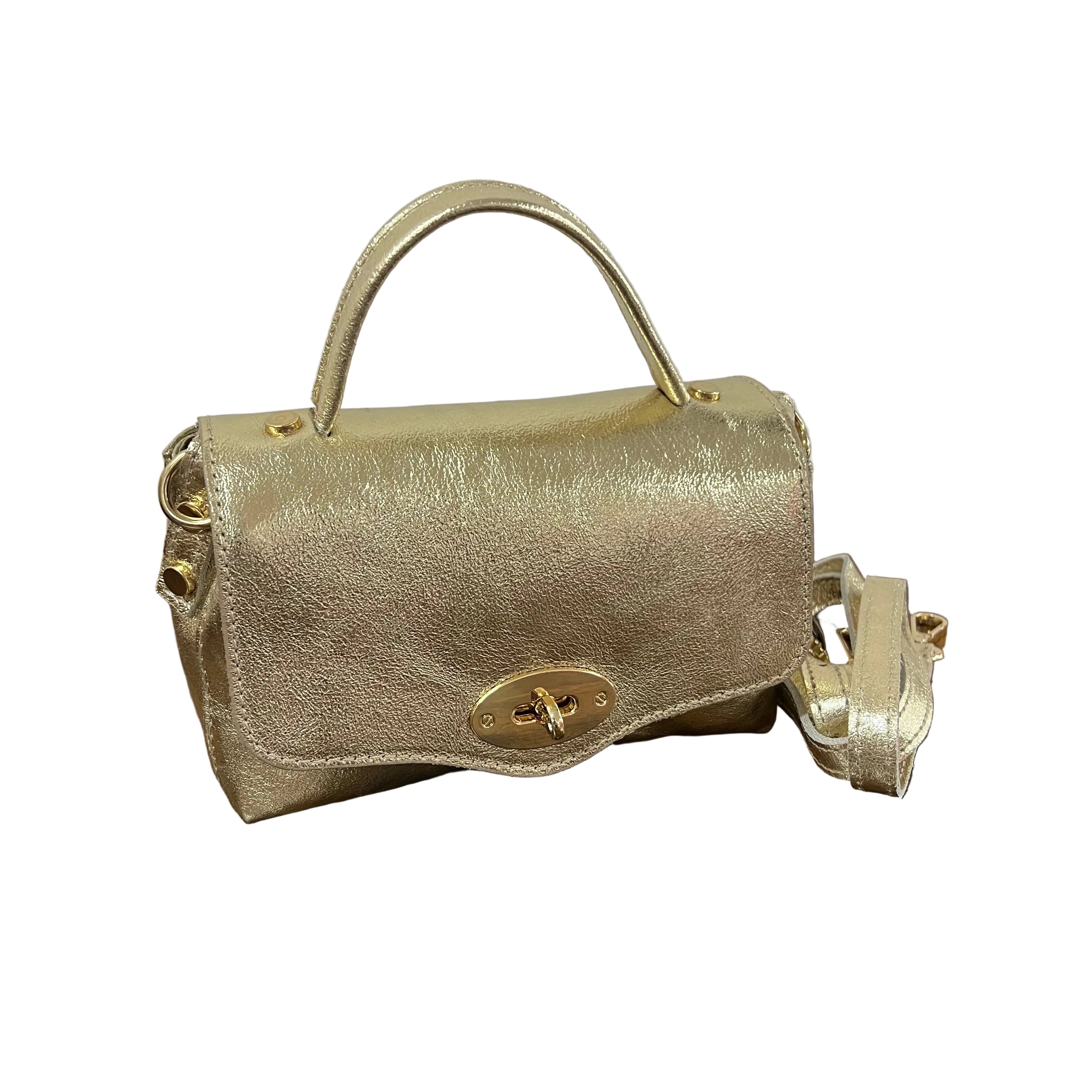 Country bag monocolore z pocket oro