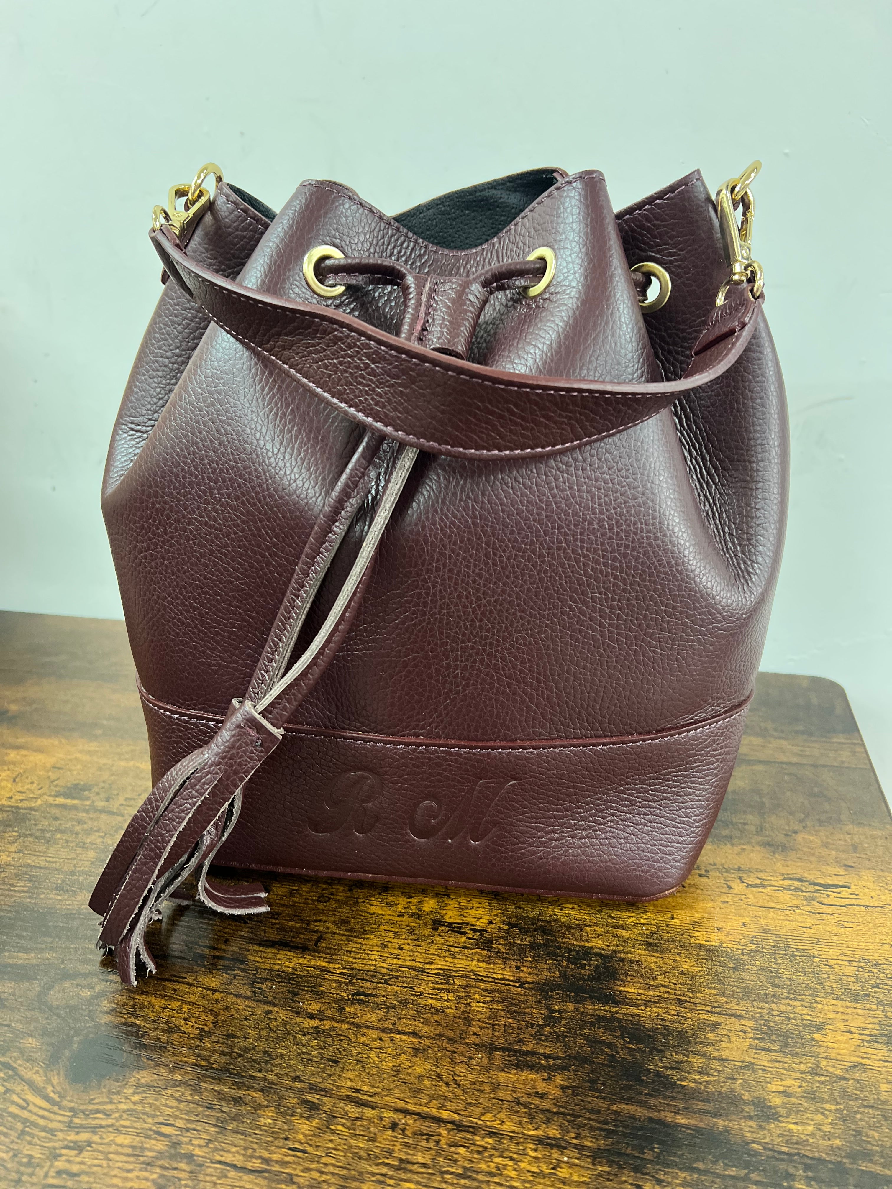 Sacchetto frange maxi bordeaux