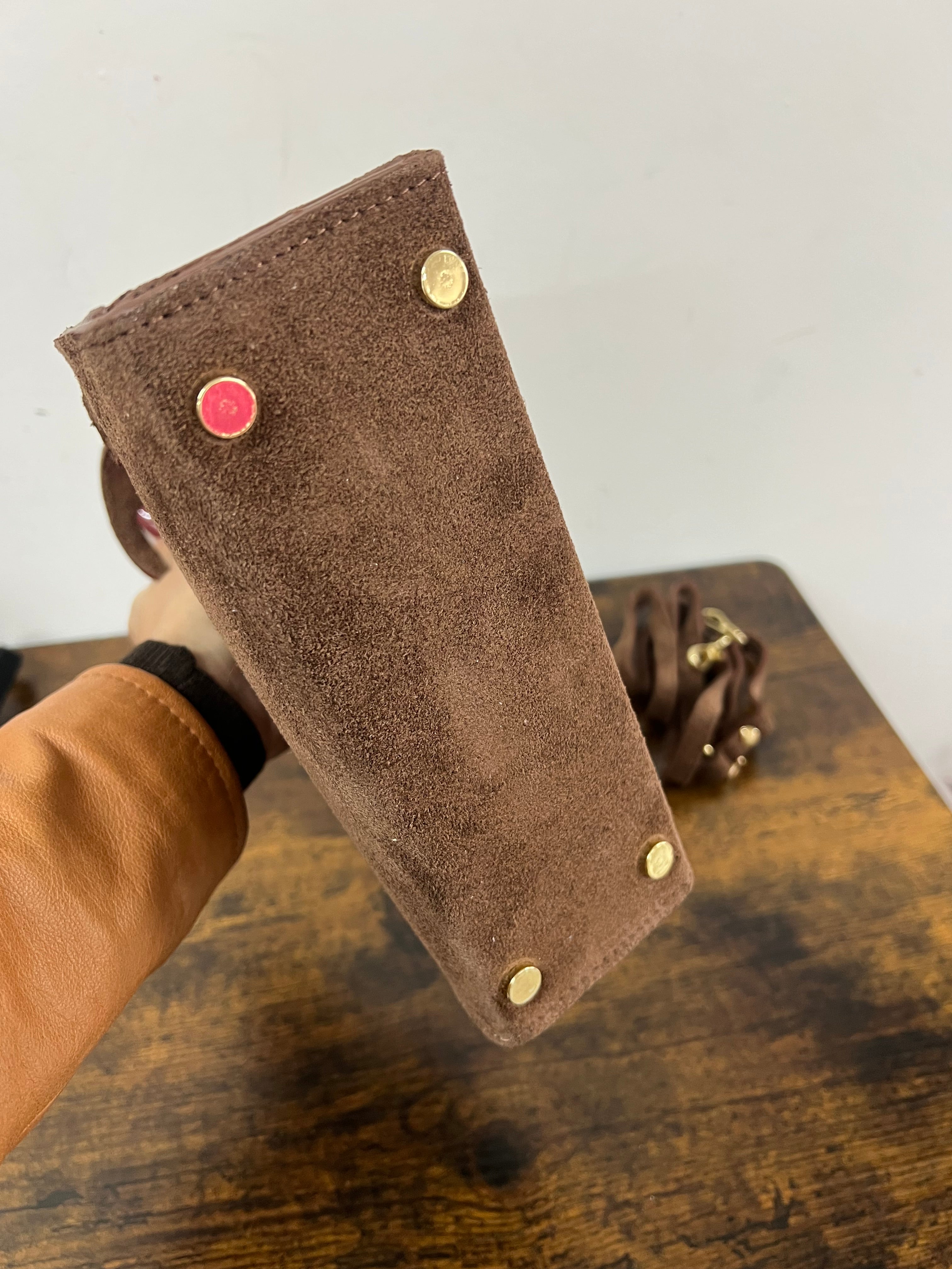 Kylie pocket suede cioccolato
