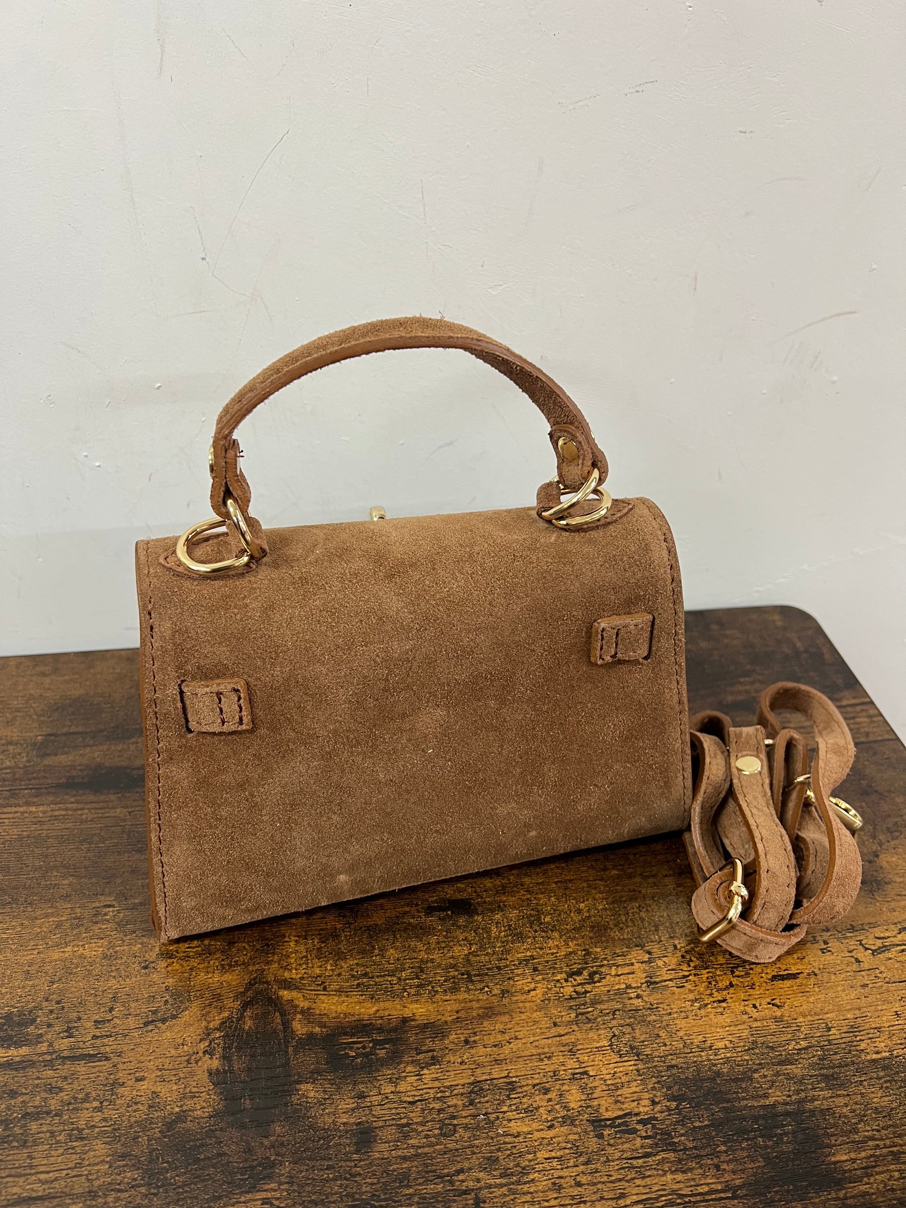 Kylie pocket suede cuoio