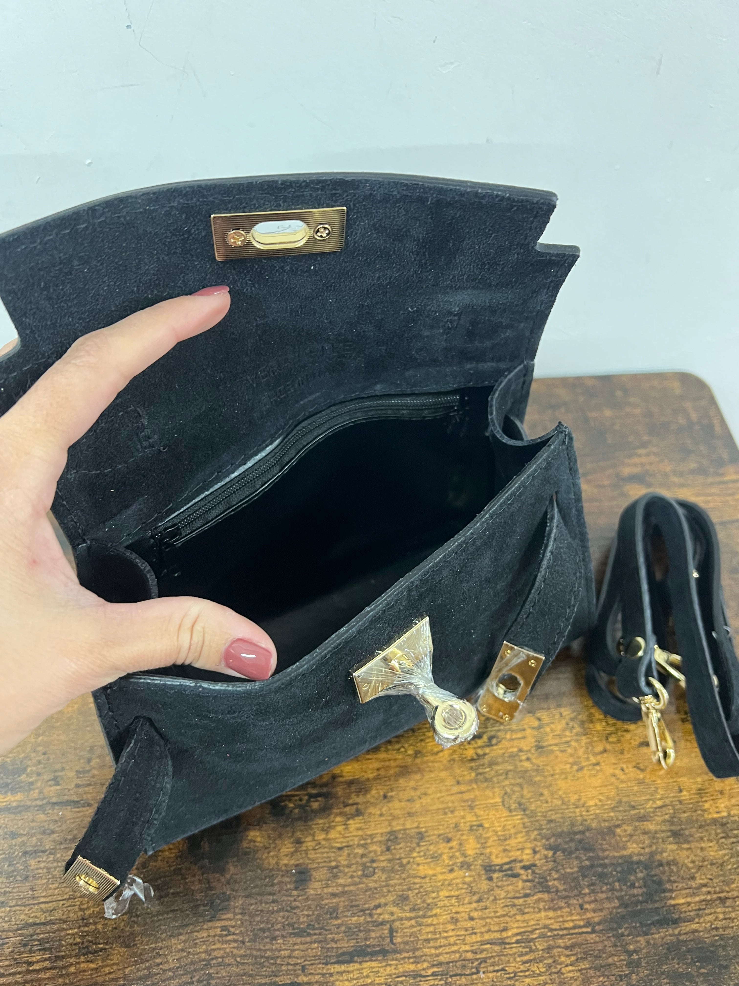 Kylie pocket suede nero