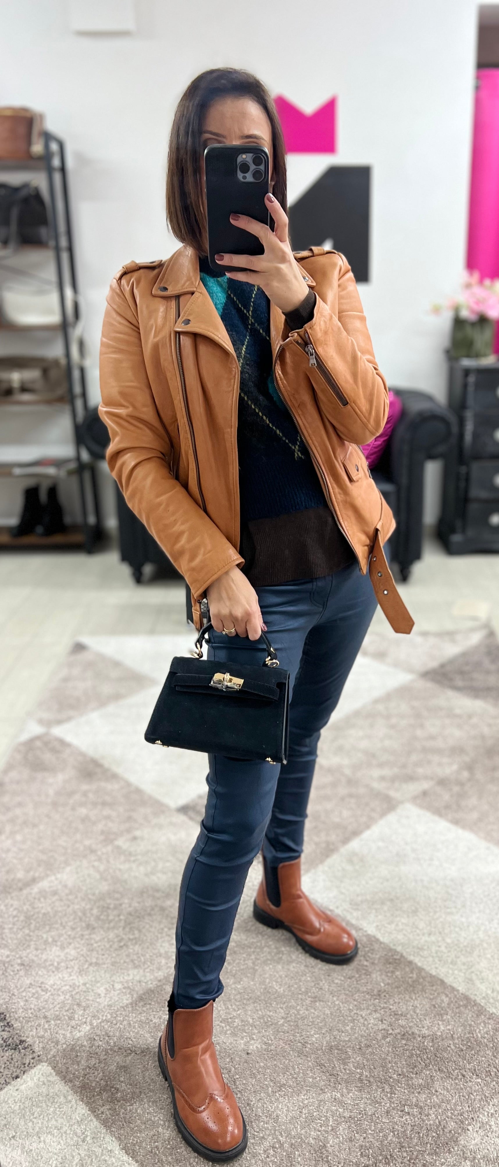 Kylie pocket suede nero