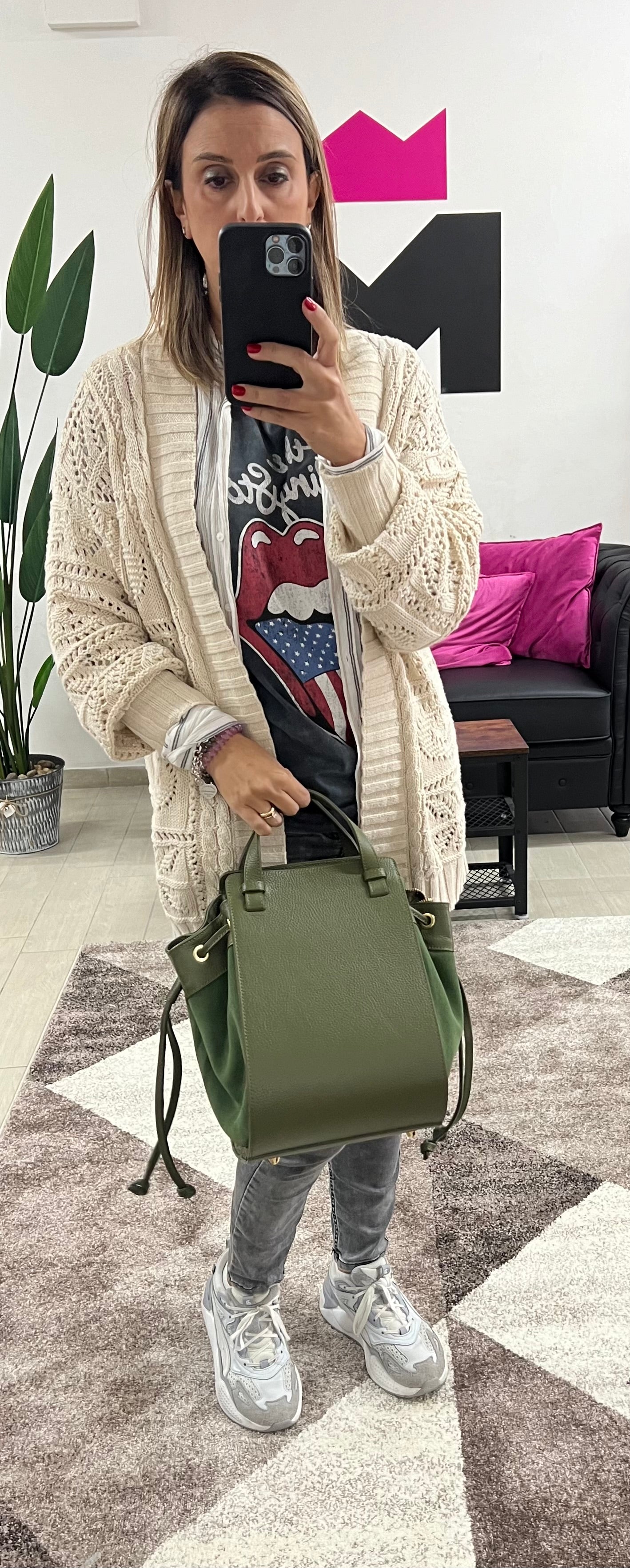 Military green Scarlett tote