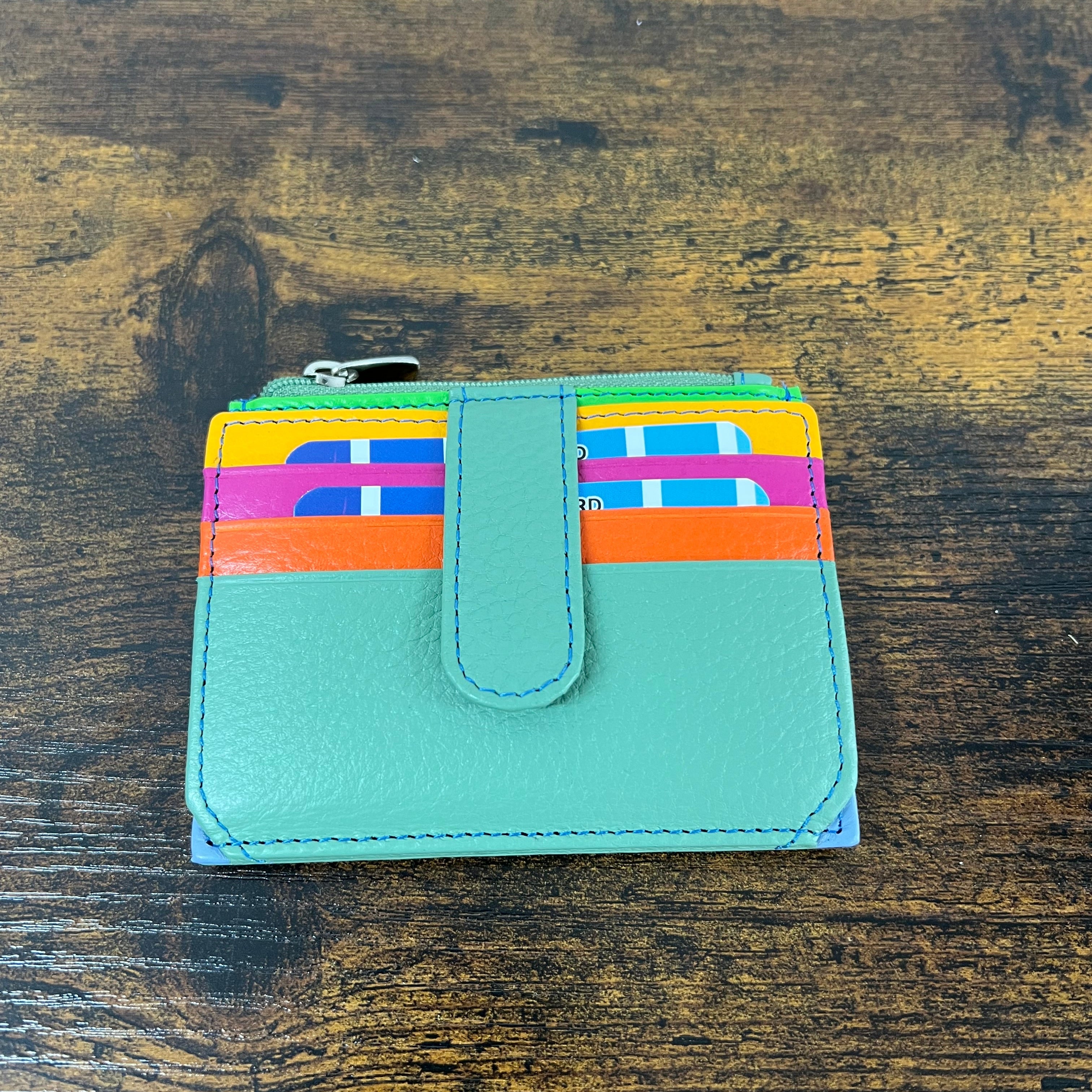 Sage green card holder