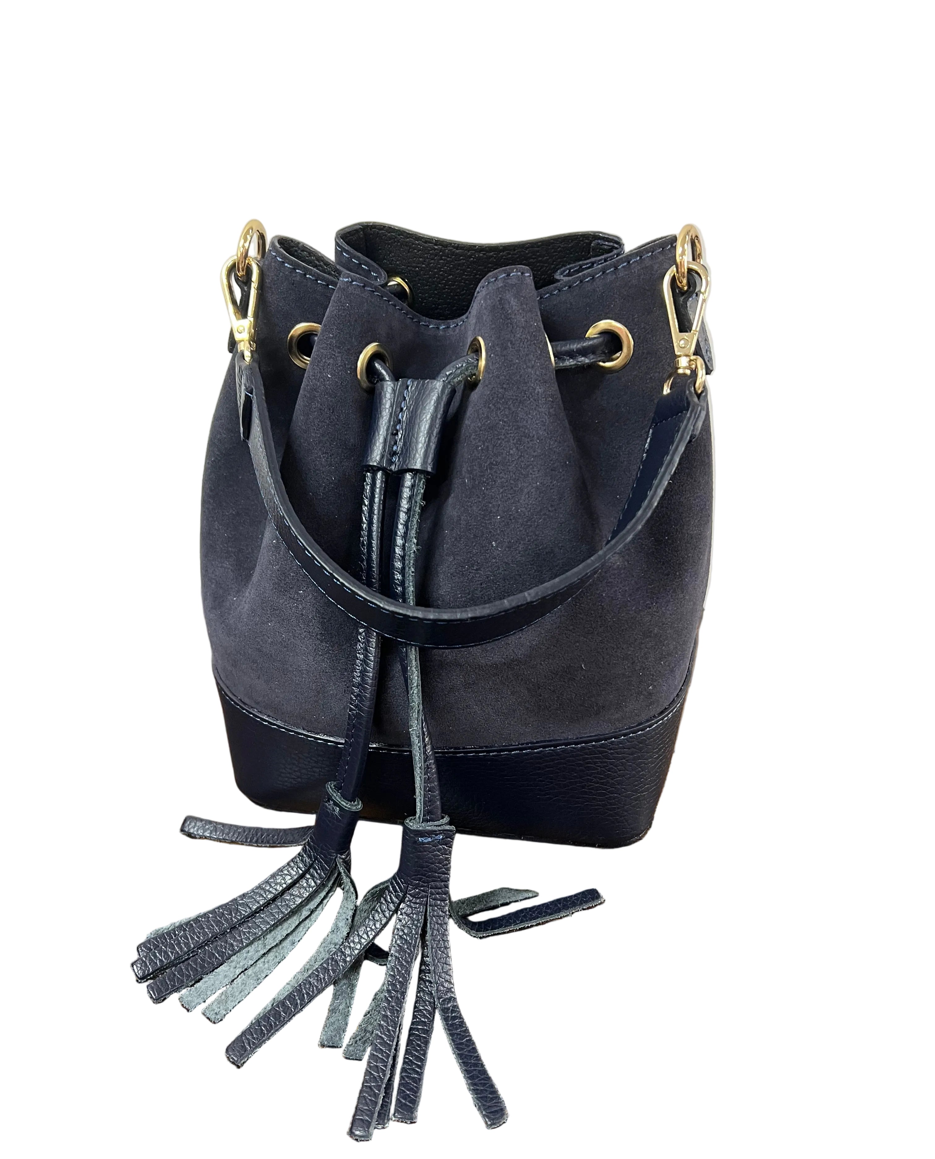 Sacchetto frange mini z scam blu navy