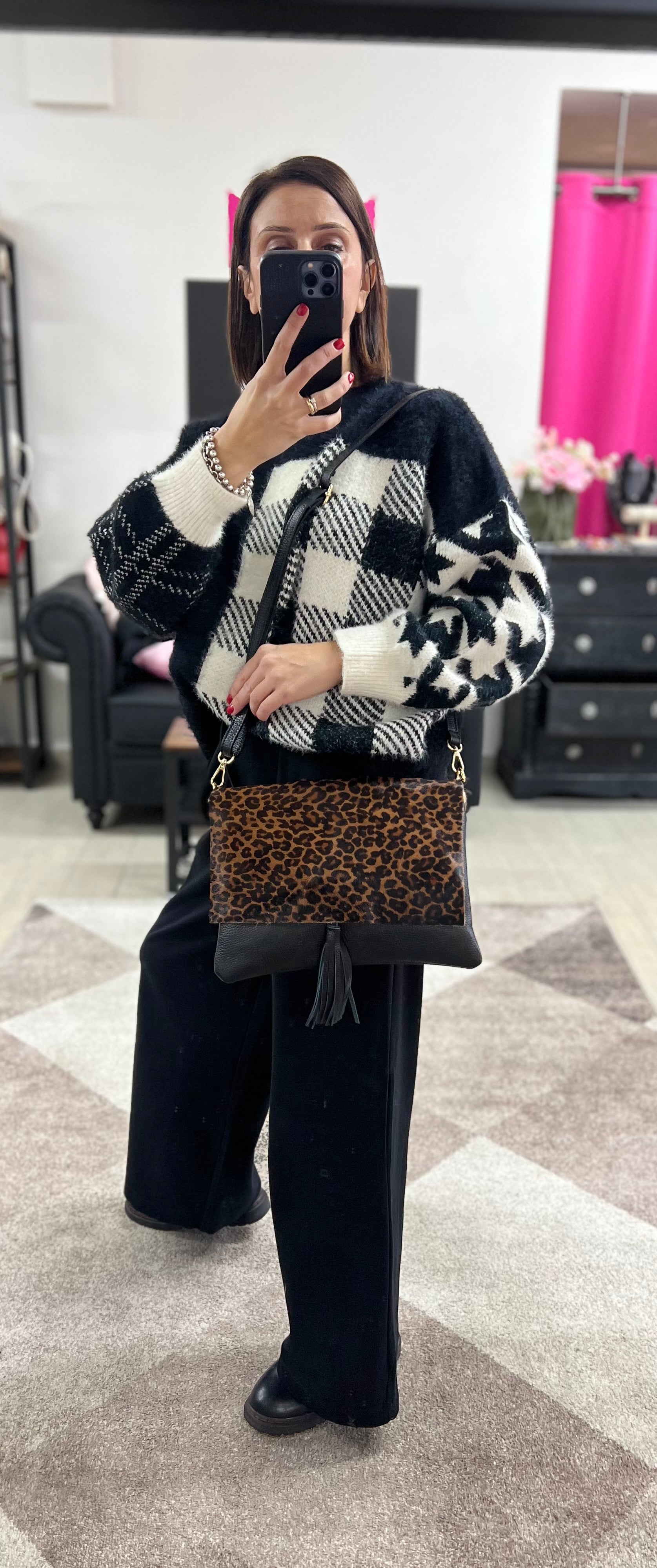 Pochette cavallino mac original marrone scuro