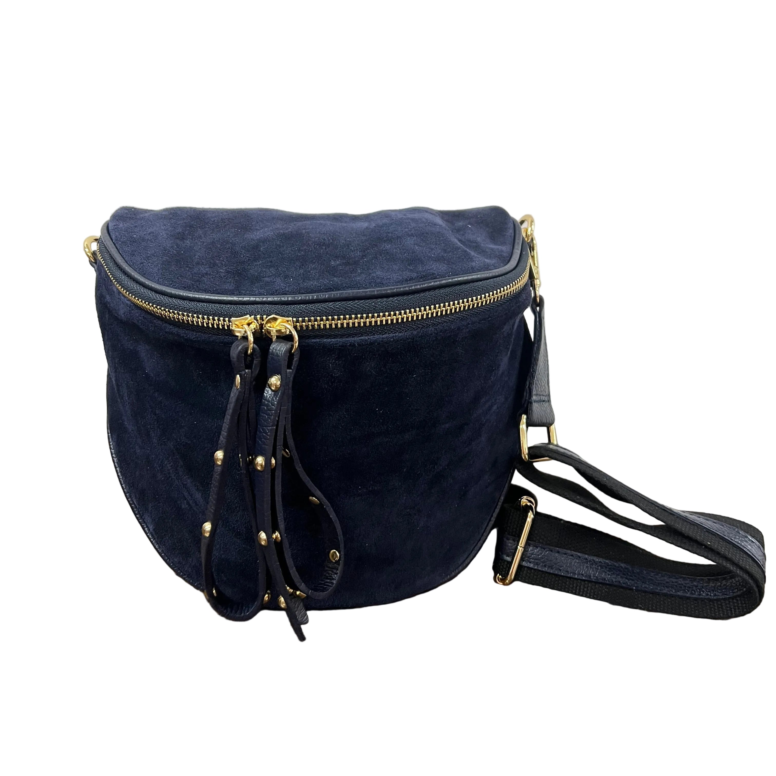 Marsupione z suede blu navy