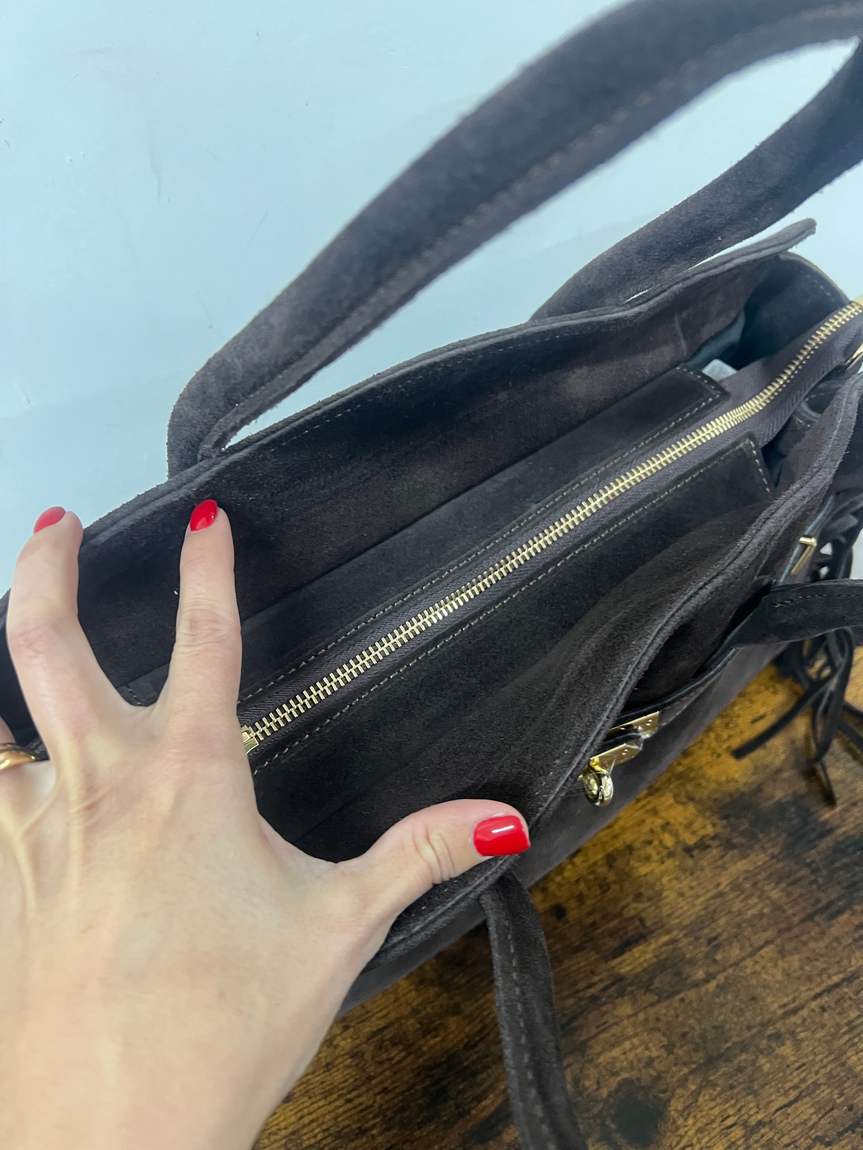 Shopper horse suede testa di moro