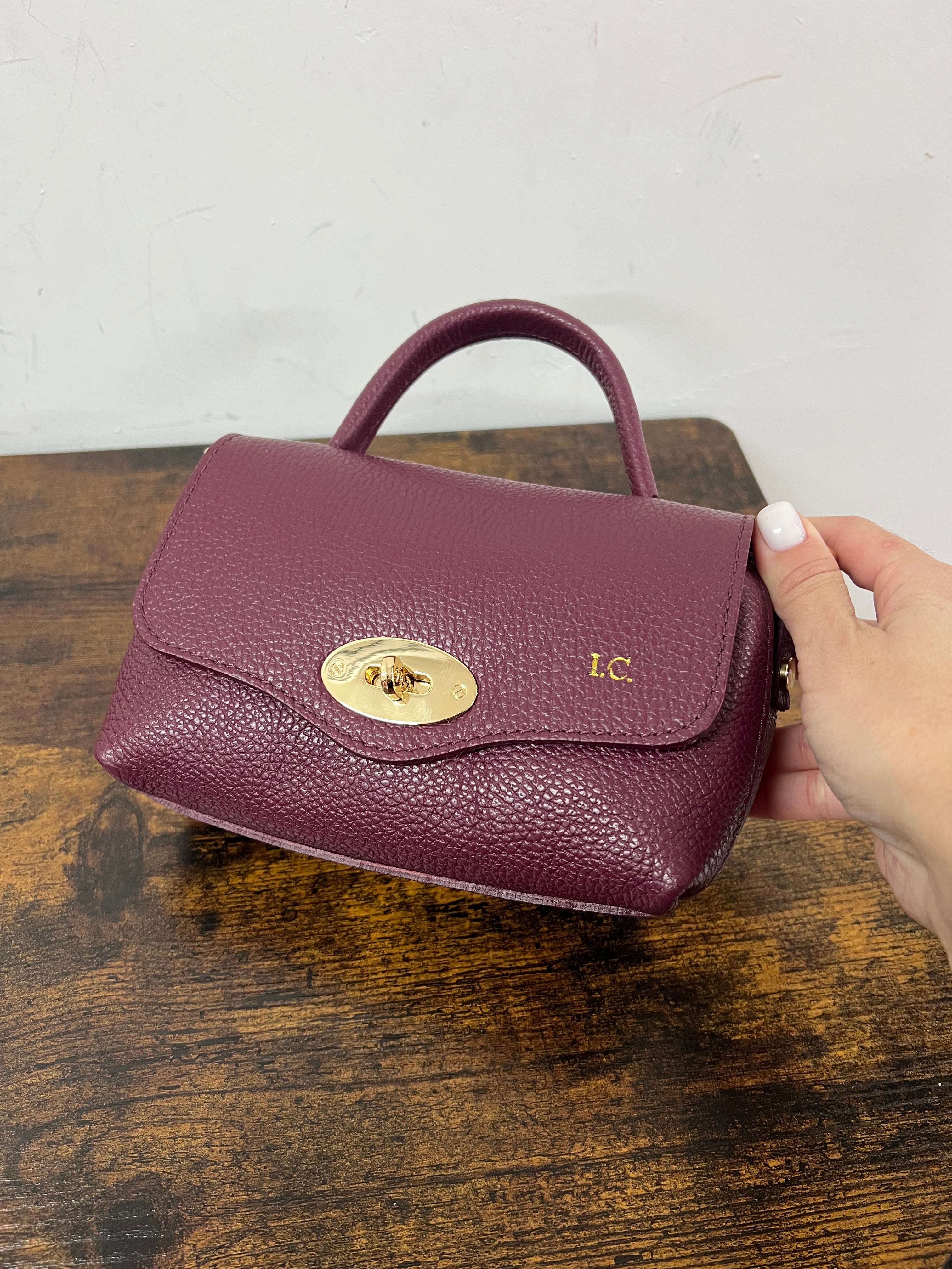 Country bag monocolore z pocket amaranto