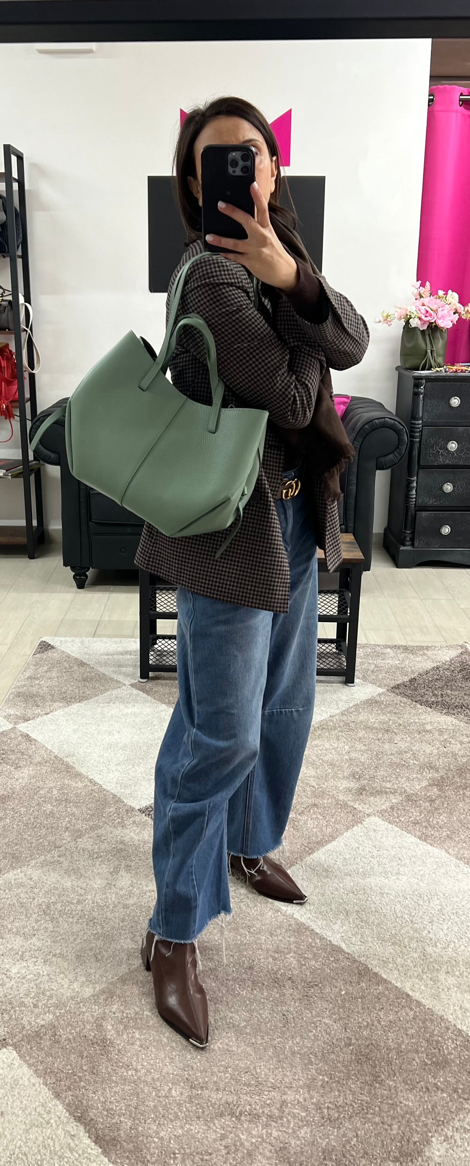 Shopper lili verde salvia