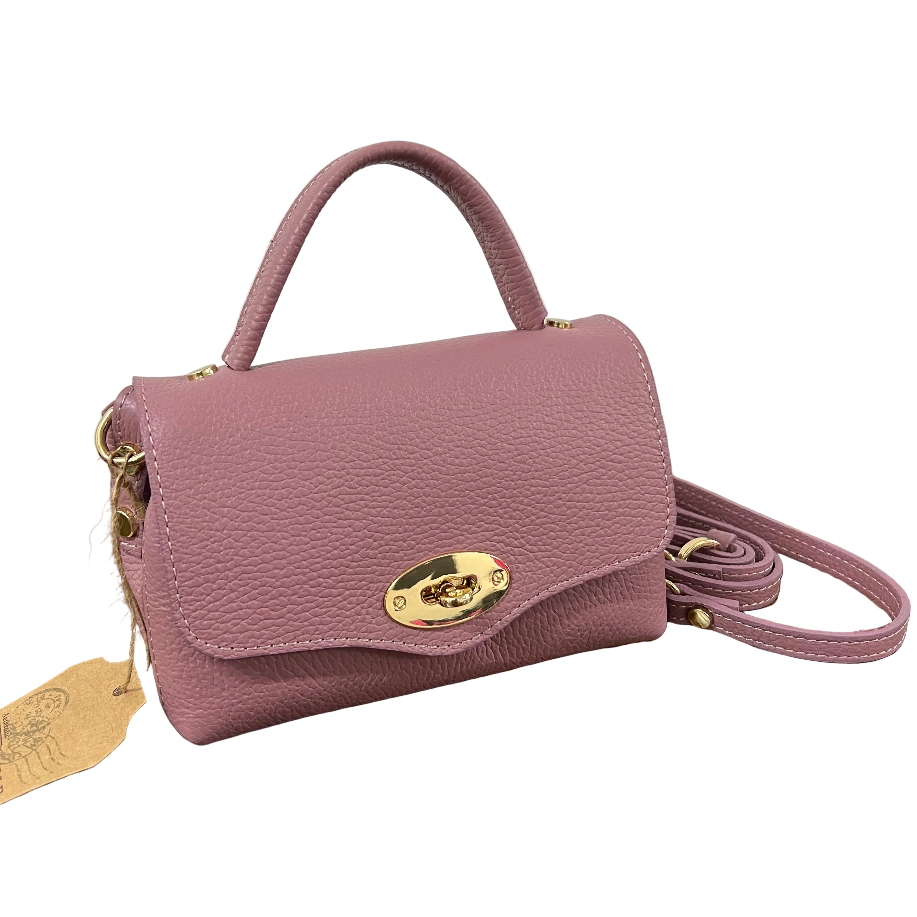Country bag monocolore z pocket rosa antico