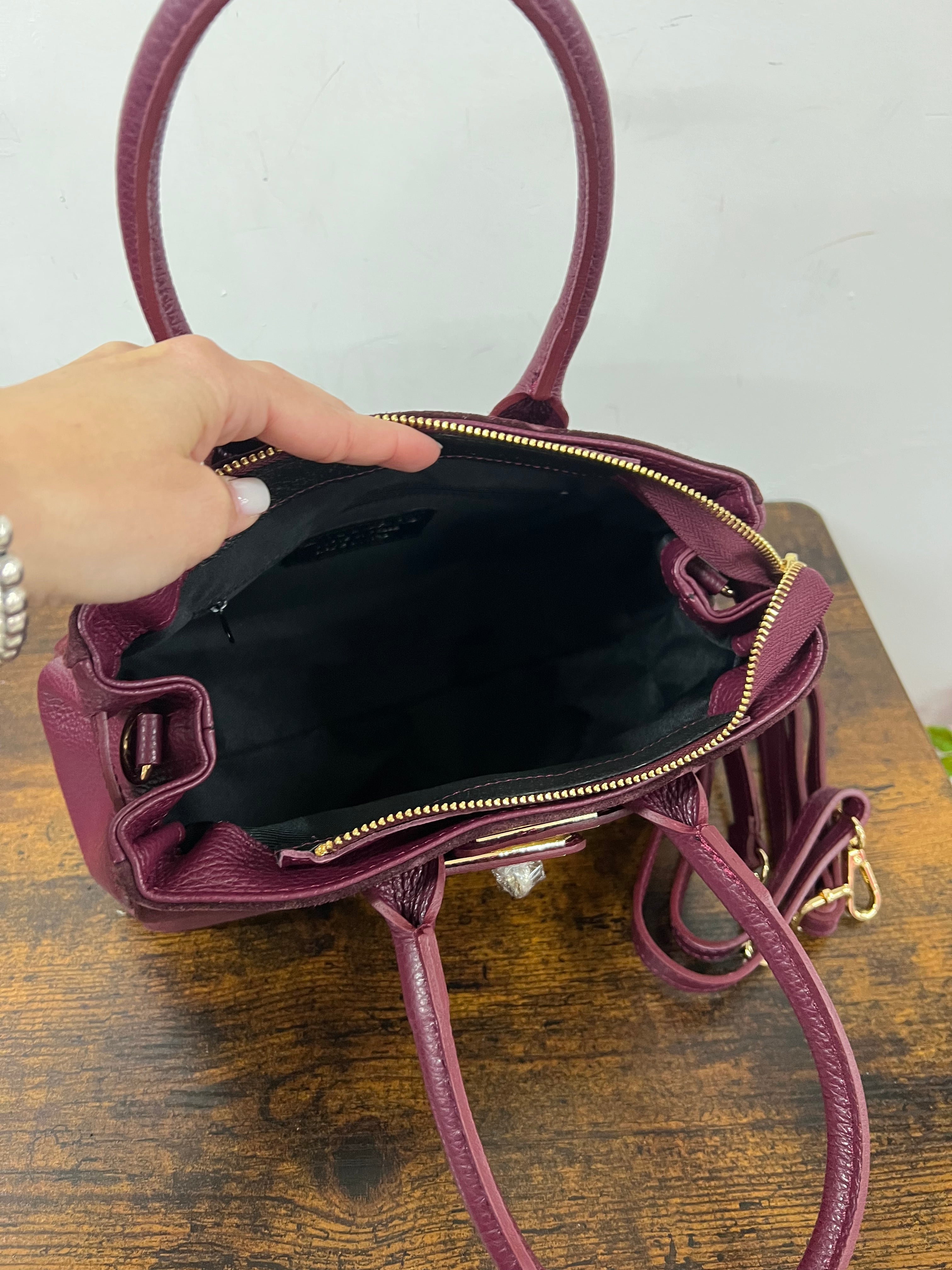 Shpper horse suede mini amaranto