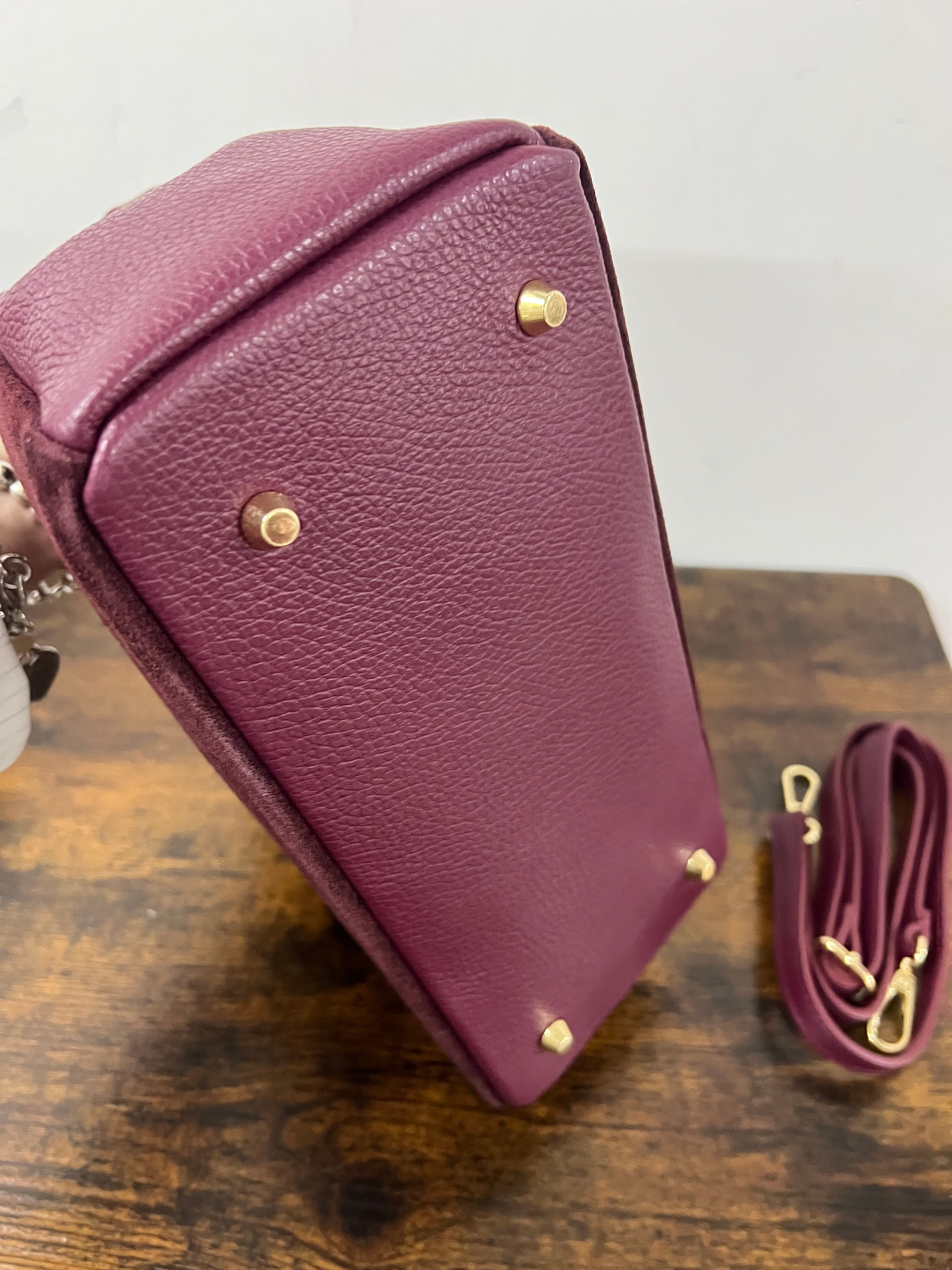 Shpper horse suede mini amaranto
