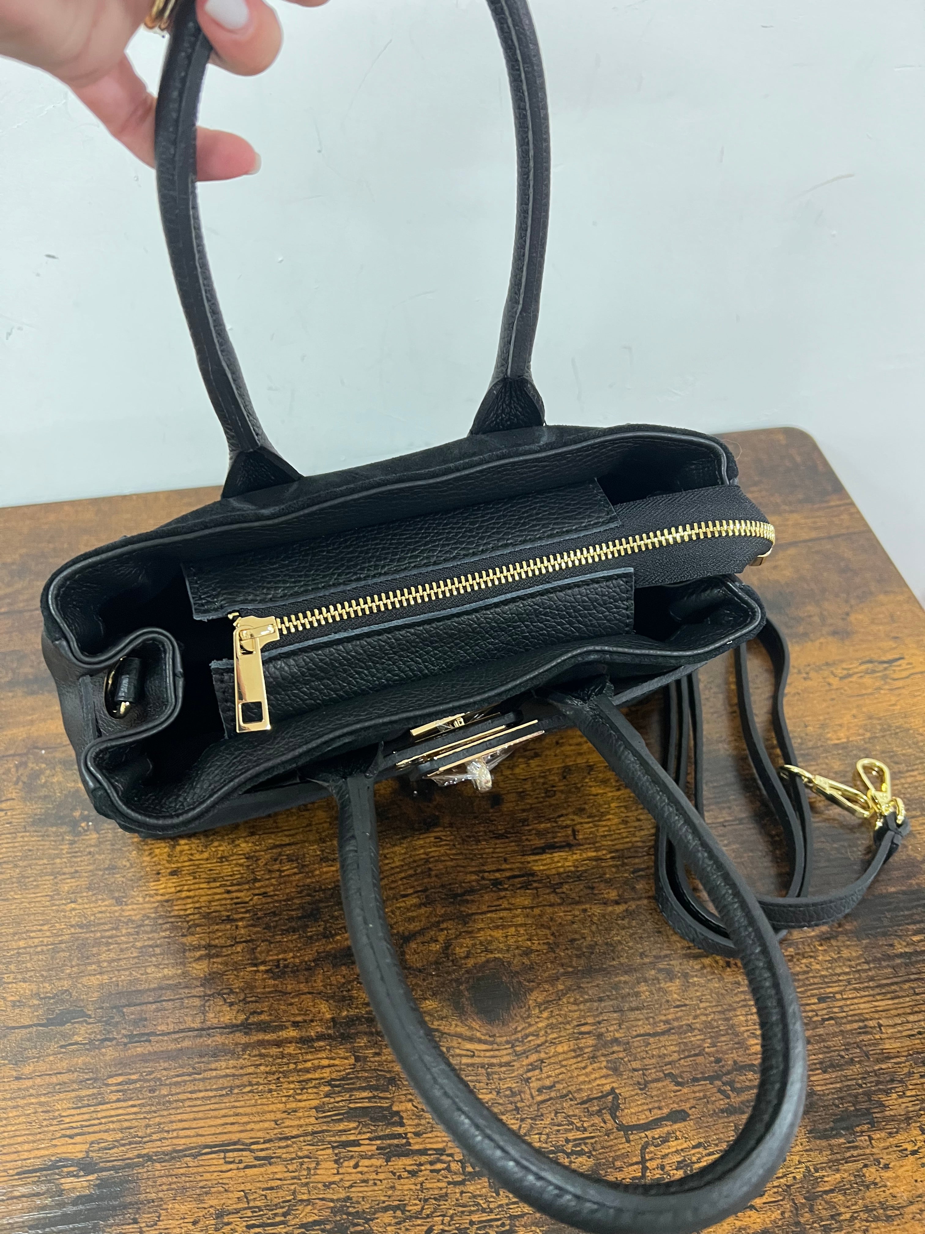 Shopper horse suede mini nero