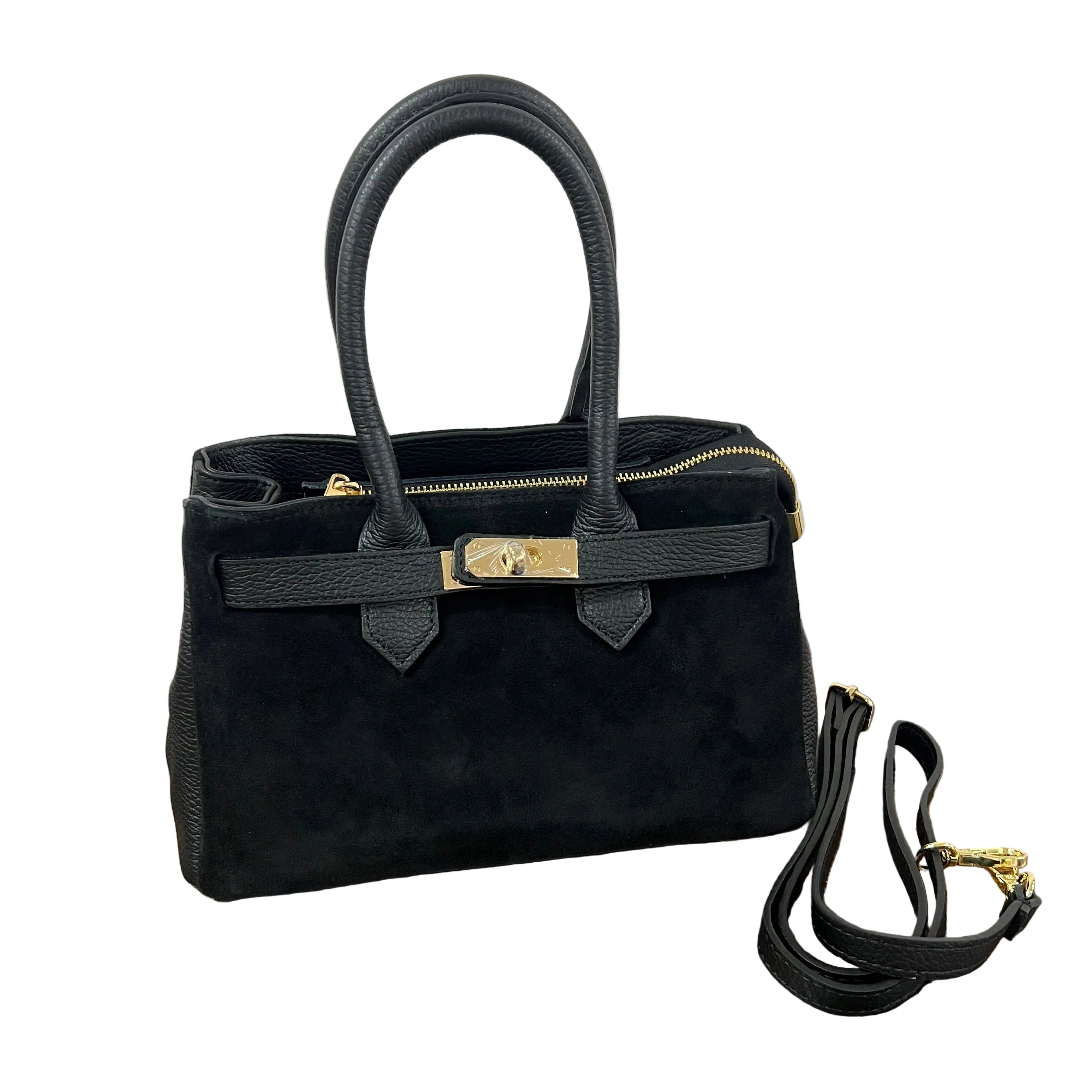 Shopper horse suede mini nero