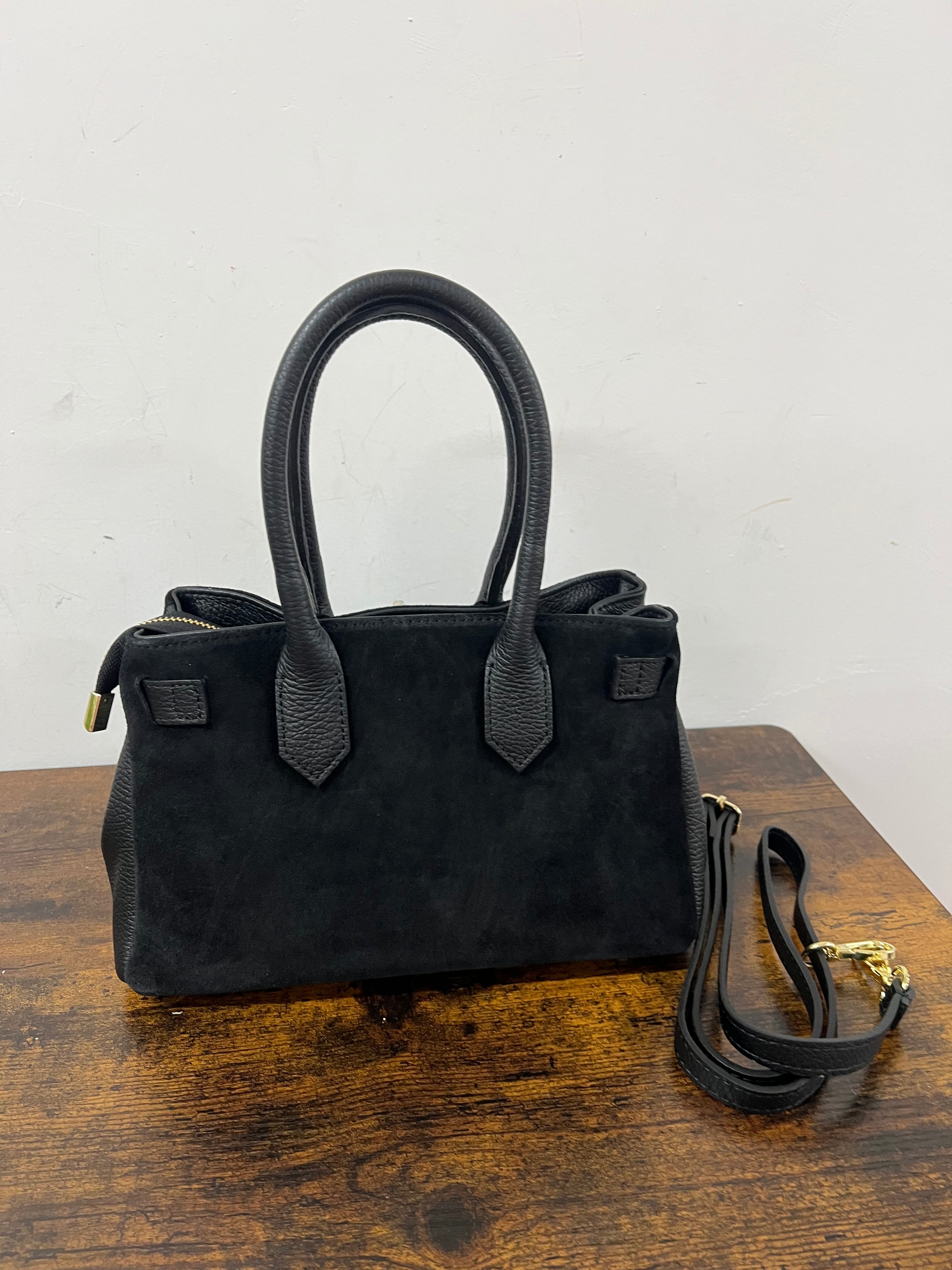 Shopper horse suede mini nero