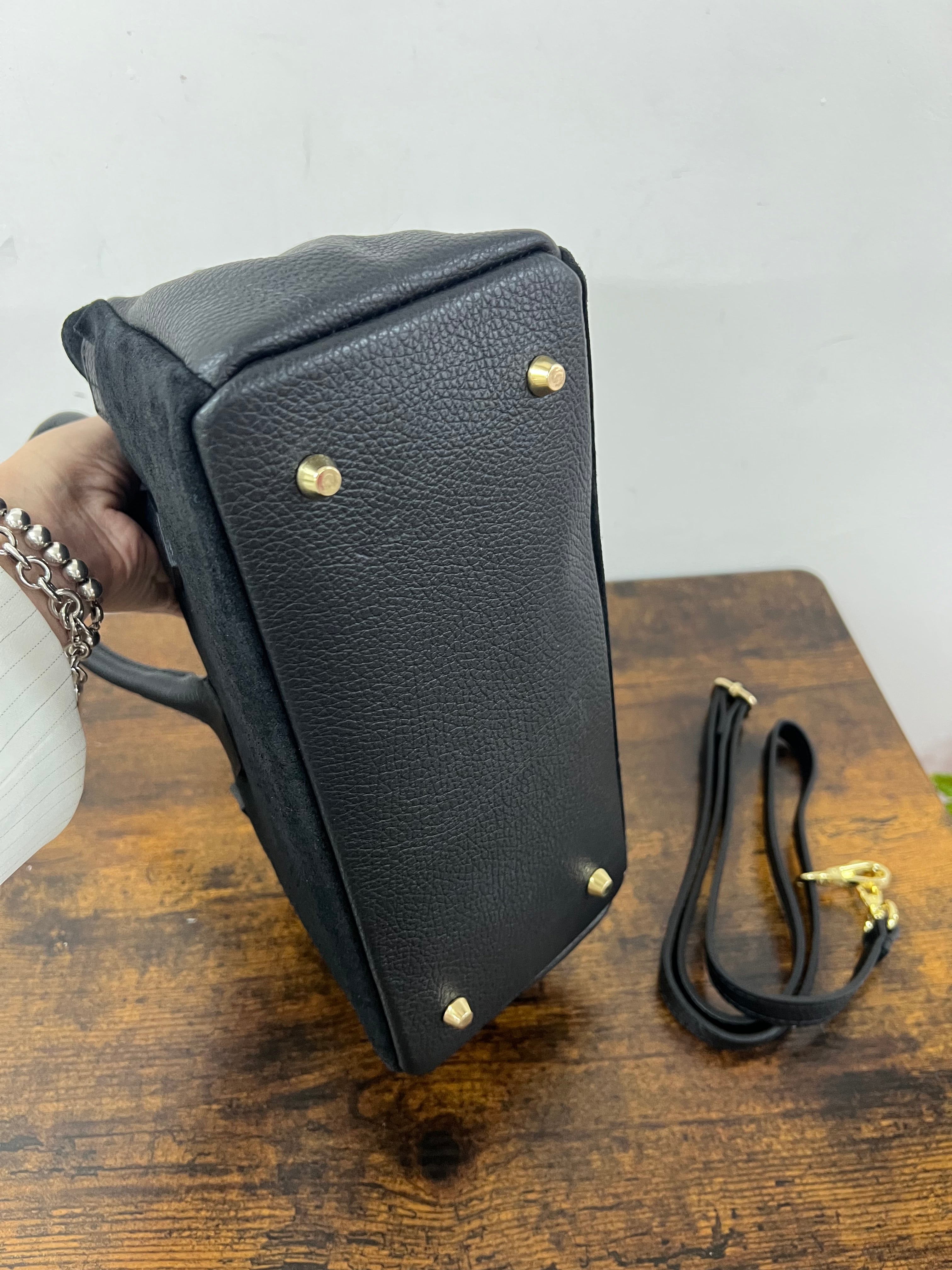 Shopper horse suede mini nero