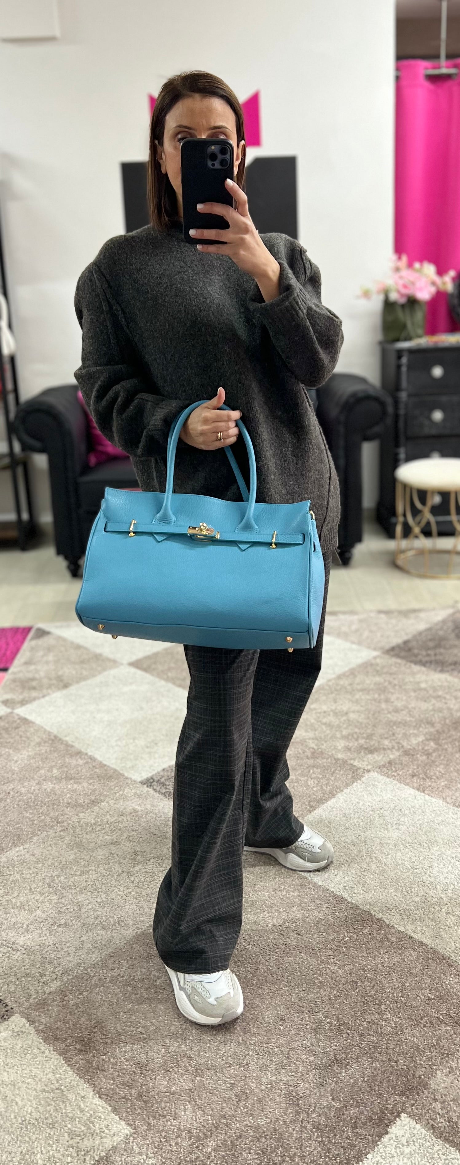 Shopper horse basic turchese