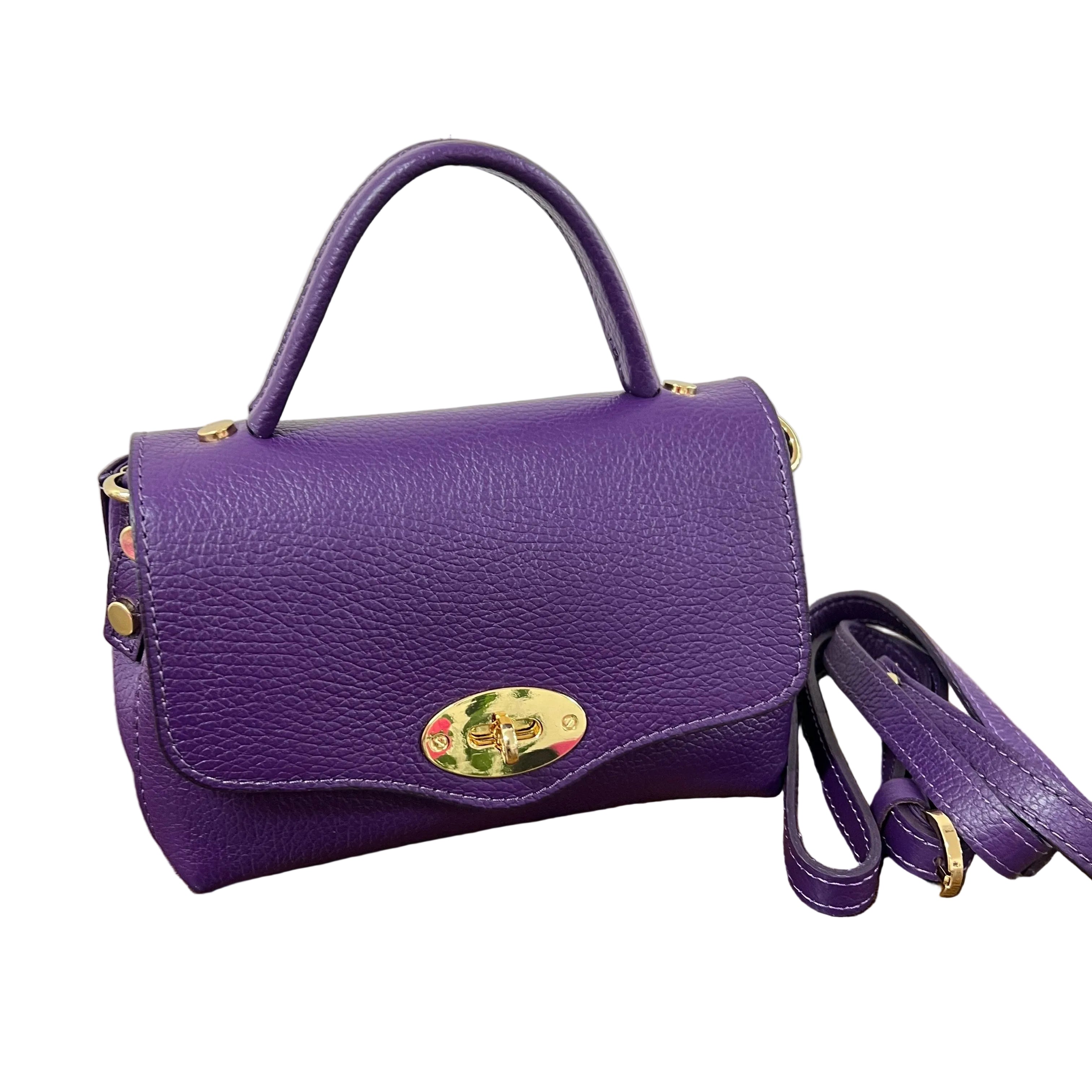 Country bag monocolore z pocket viola