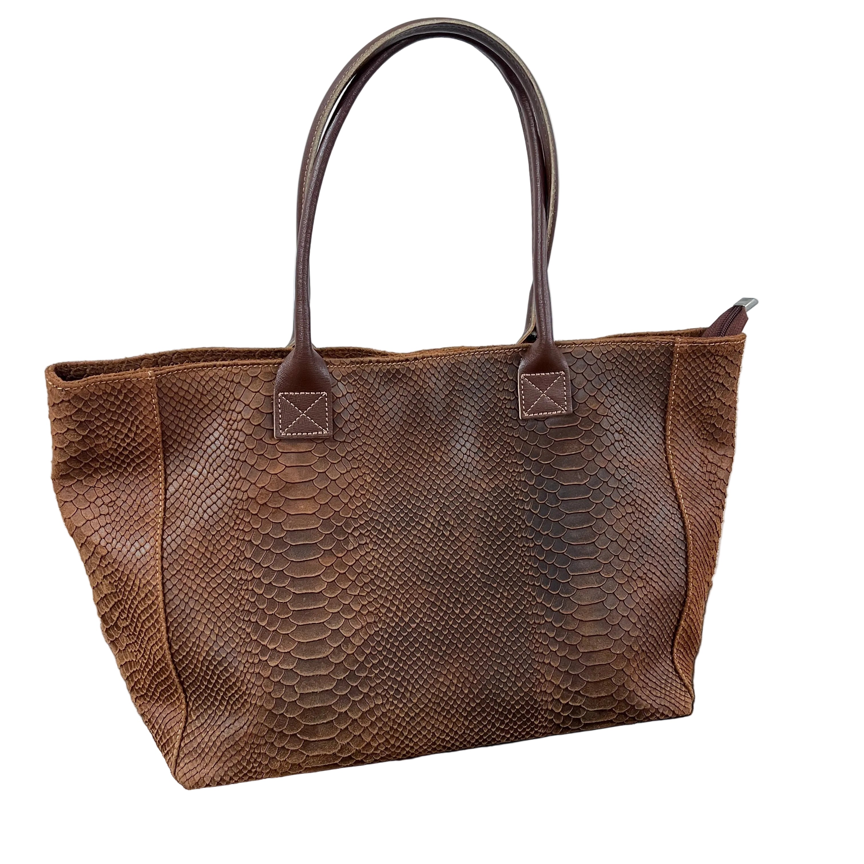 Tote bag cocco cuoio scuro