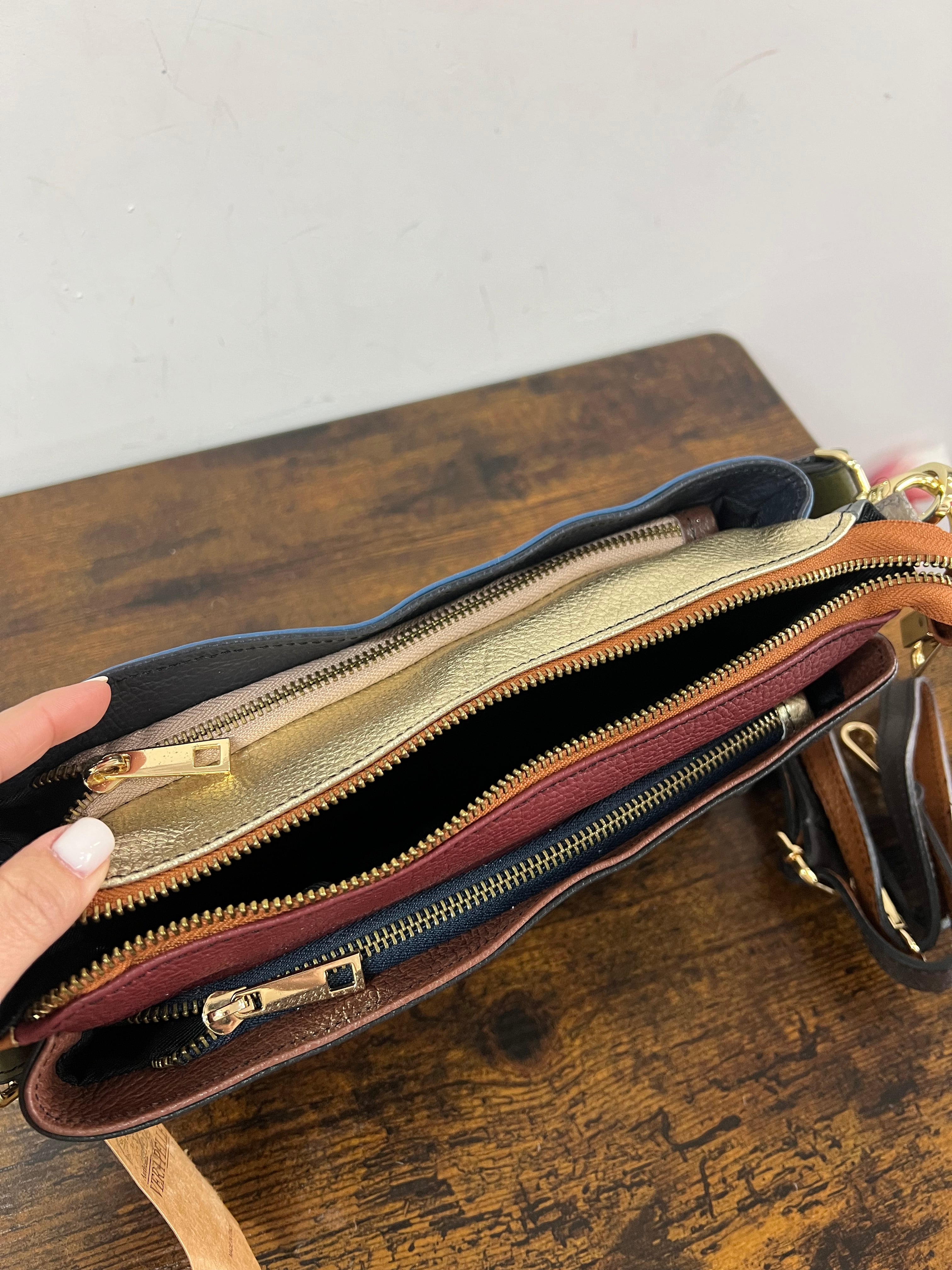 Borsetta patchwork carta da zucchero e nero